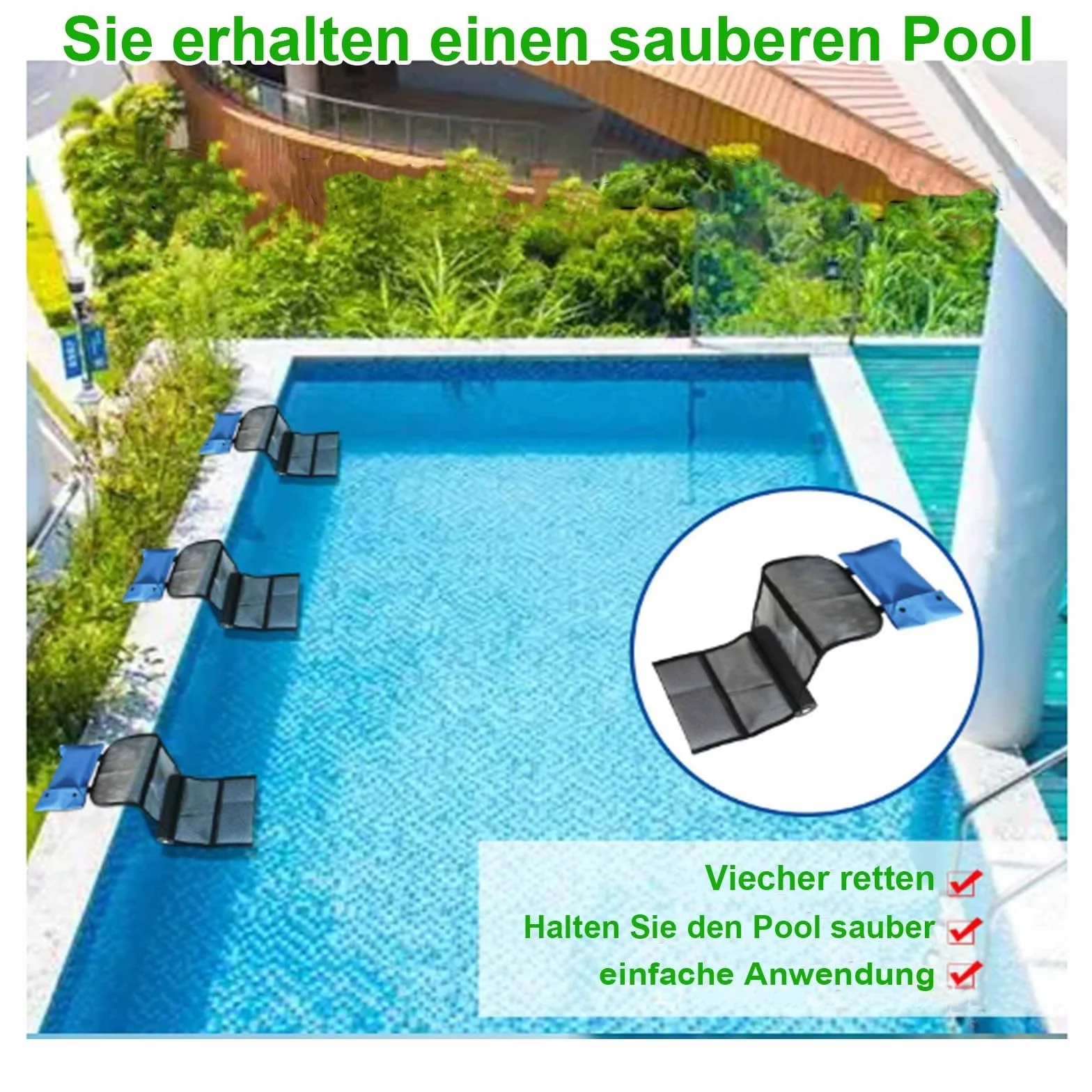Rampas de escape para rescatar animales, piscina para estanques 28 x 15,24 x 7,62 cm
