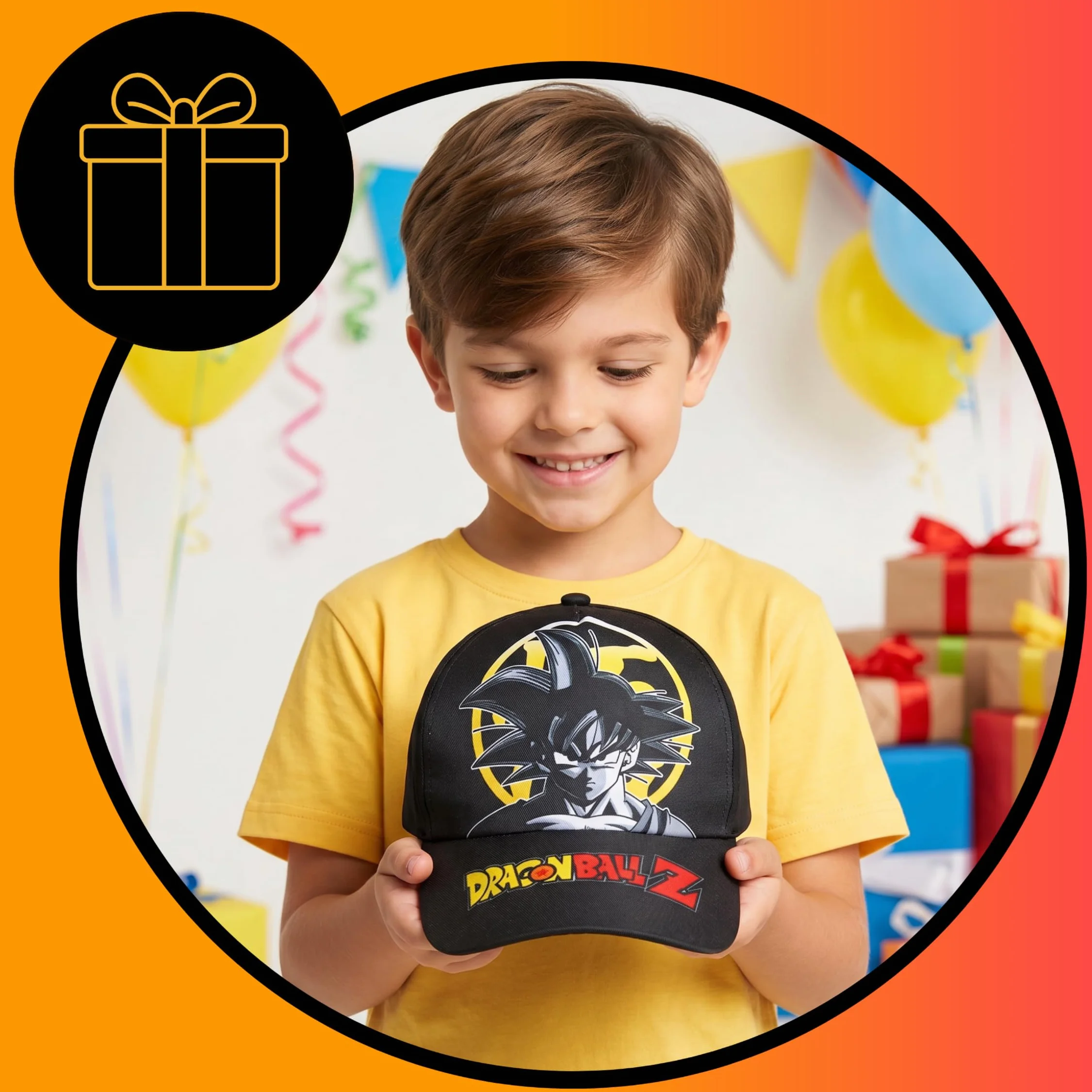 Dragon Ball Z Gorro para Niños, Diseño Goku Gorra de Beisbol, Gorra de Verano Infantil, Regalo para Niños | Negro