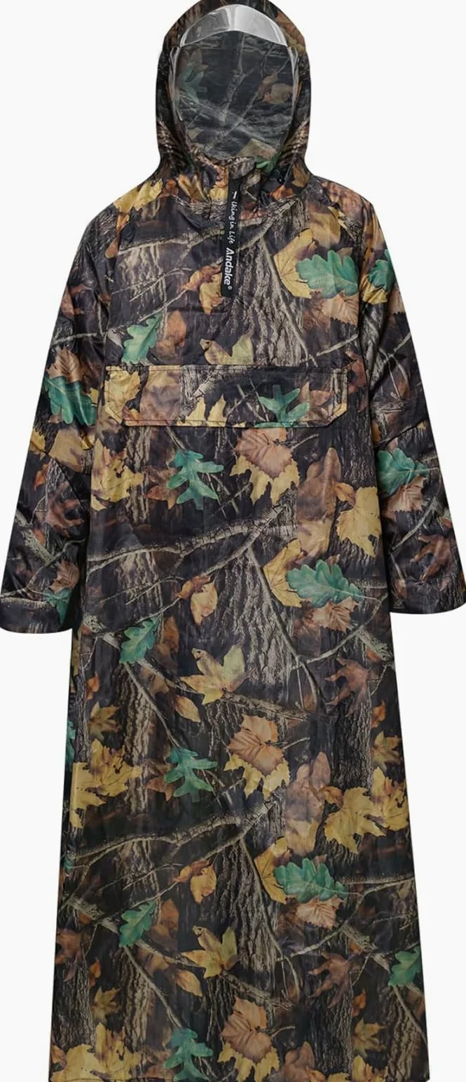 Andake Chubasquero impermeable, ligero y portátil, con mangas, unisex, material resistente a las grietas, adecuado para actividades al aire libre, ciclismo, senderismo, pesca