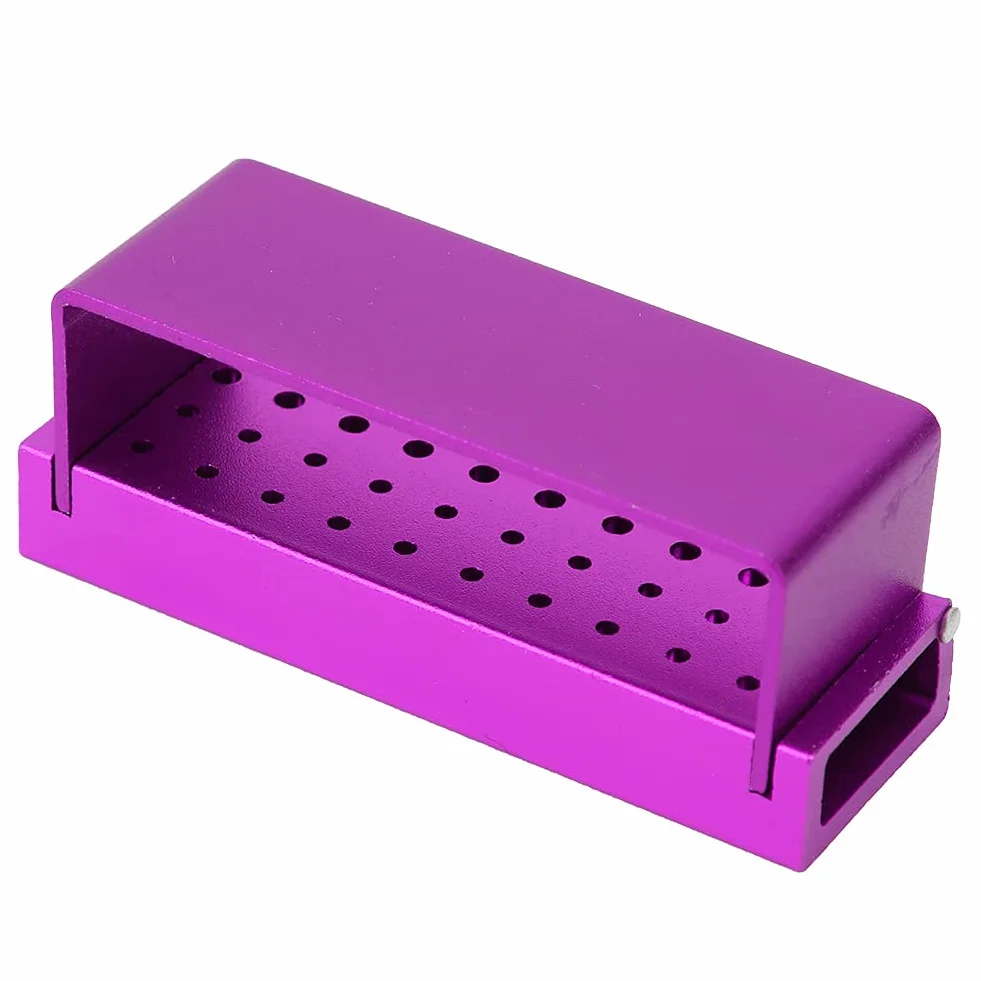 Acero inoxidable 30 agujeros Caja de fresas dentales Soporte para fresas