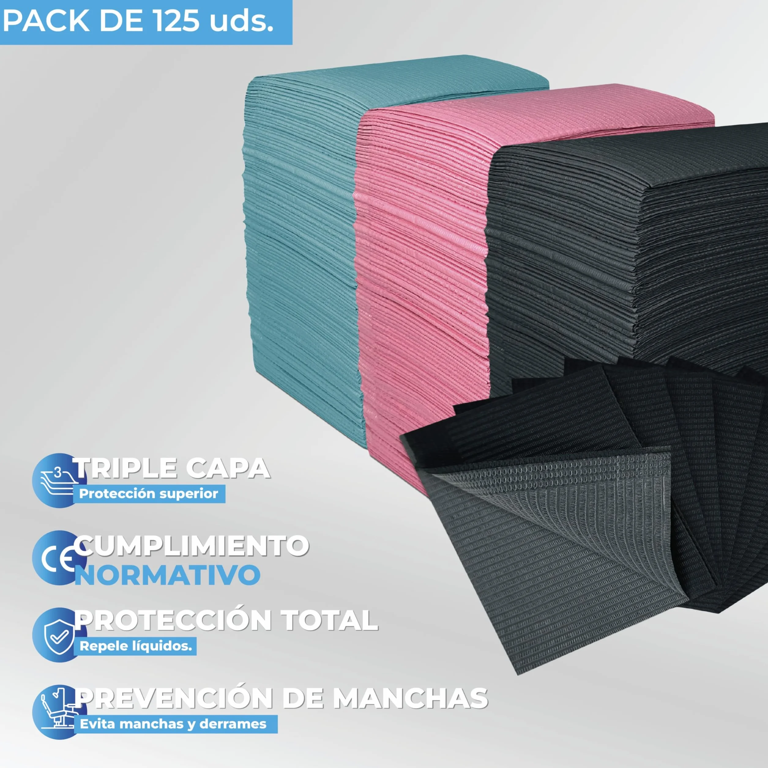 Baberos Desechables Impermeables 45x33 cm para Dentistas y Tatuadores