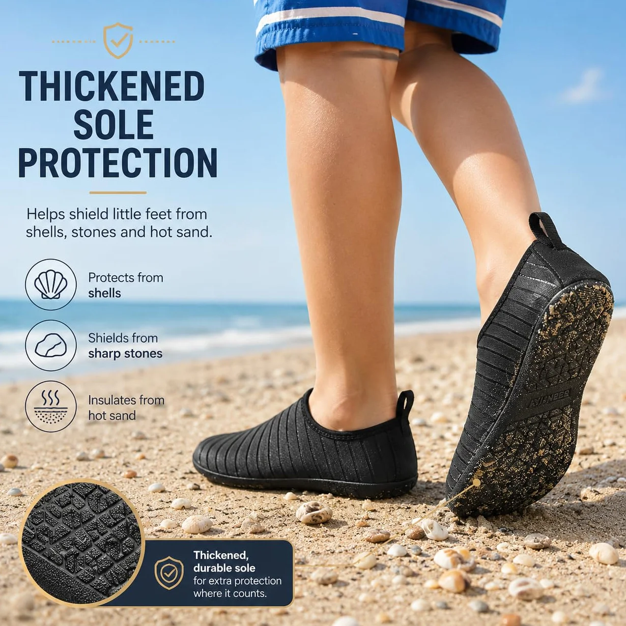 Chanclas de baño para niños suela reforzada antideslizante secado rápido tallas 22-35 EU