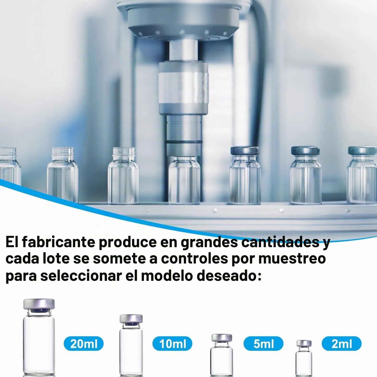 Pack de 10 viales de muestra sellados de 3 ml, frascos Headspace con fondo transparente