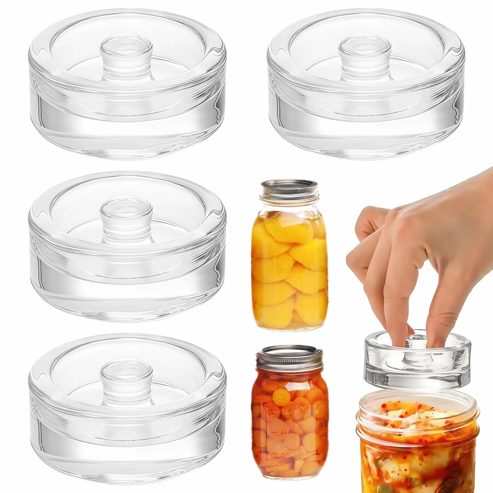 Pesos de vidrio para fermentar tarro fermentación pesado con mango piedra chucrut kimchi