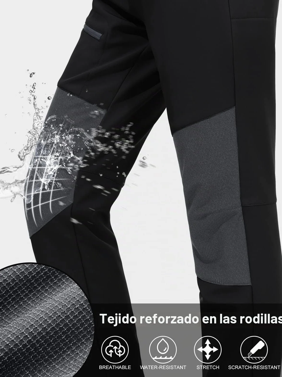 MOCOLY Pantalones Trekking Mujer Invierno Impermeable Montaña Senderismo Esquí Pantalones Térmicos con Forro Polar Pantalones Deportivos para Caza al Aire Libre Ciclismo Trabajo