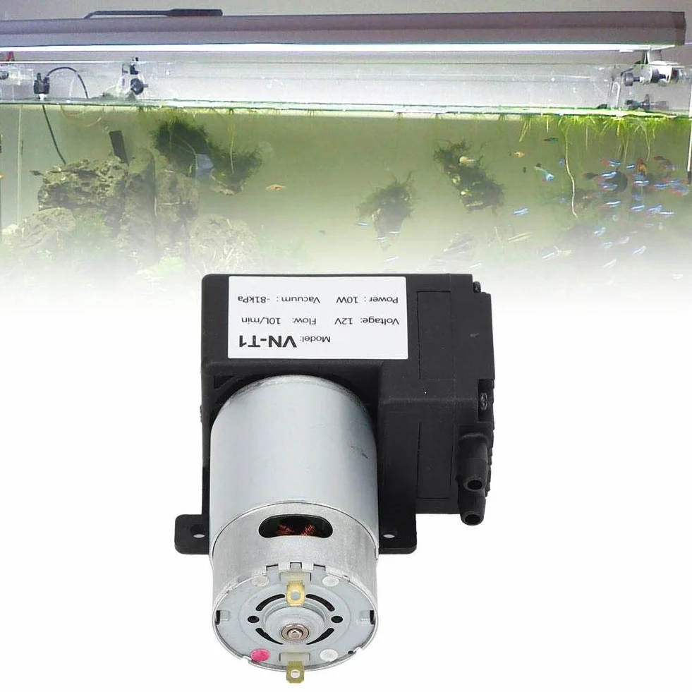 Bomba de vacío DC 12V 10L/min VN-T1 Compresor de aire silencioso