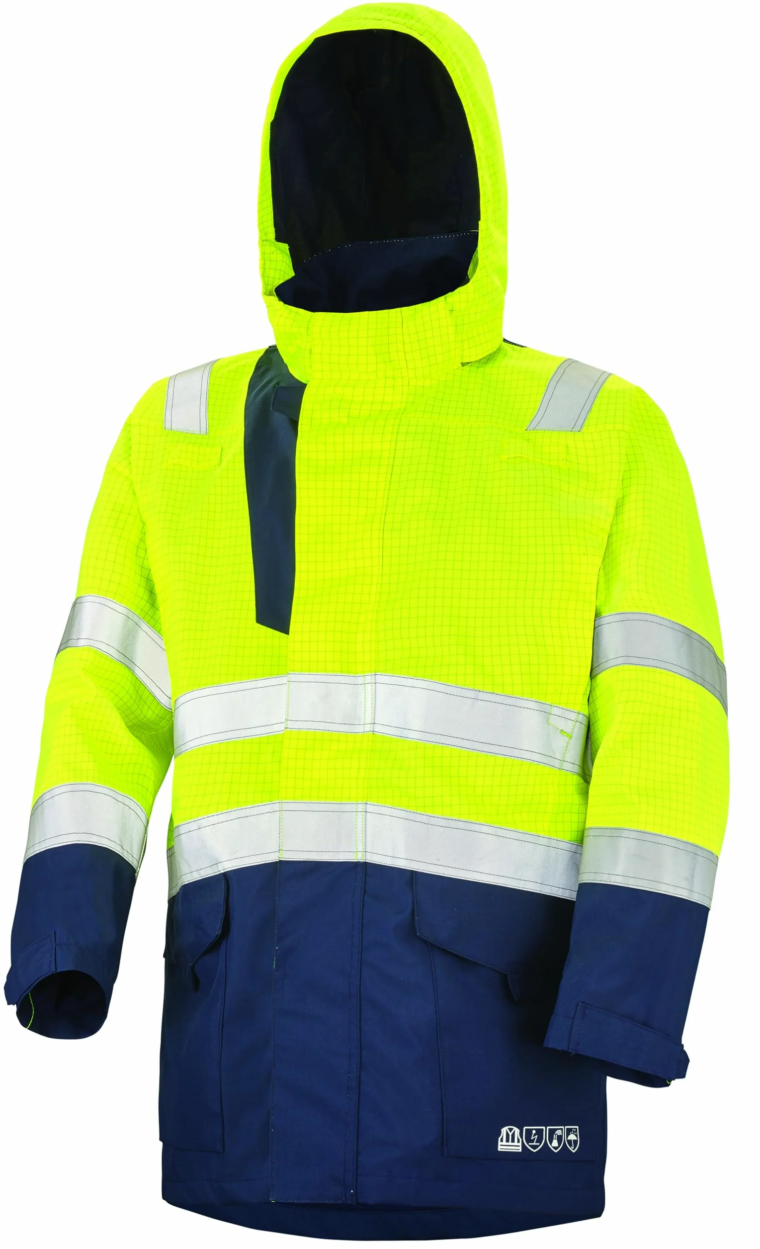 Parka Alta Visibilidad ACCESS - Talla L, Amarillo Fluo/Azul Navy, L