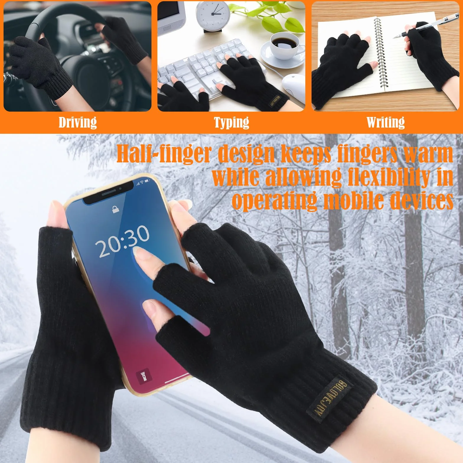 Talifoca Guantes térmicos con pantalla táctil para mujer y hombre, forro polar cálido para esquí, ciclismo, trabajo