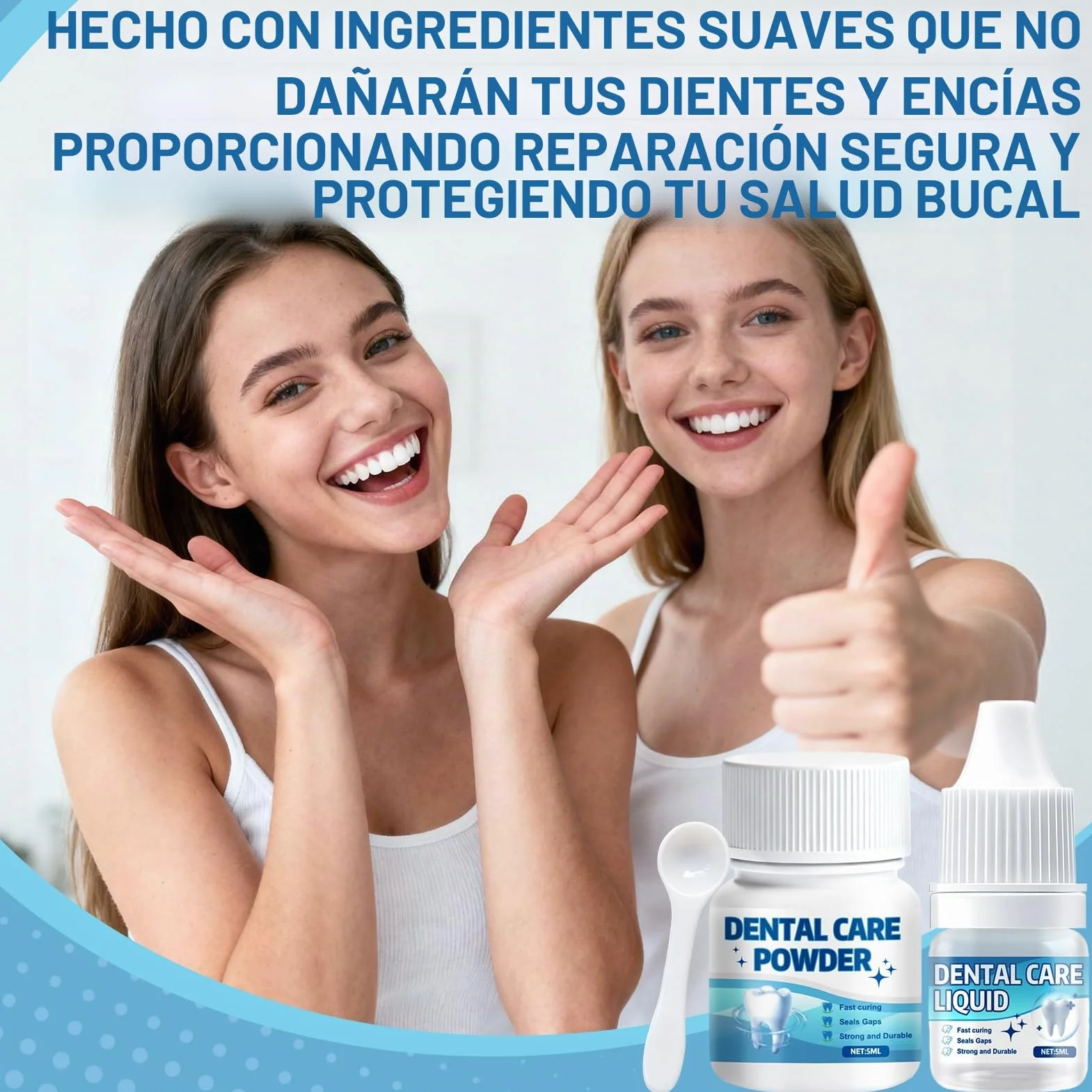 Cemento Dental Permanente para Coronas, Puentes y Caries