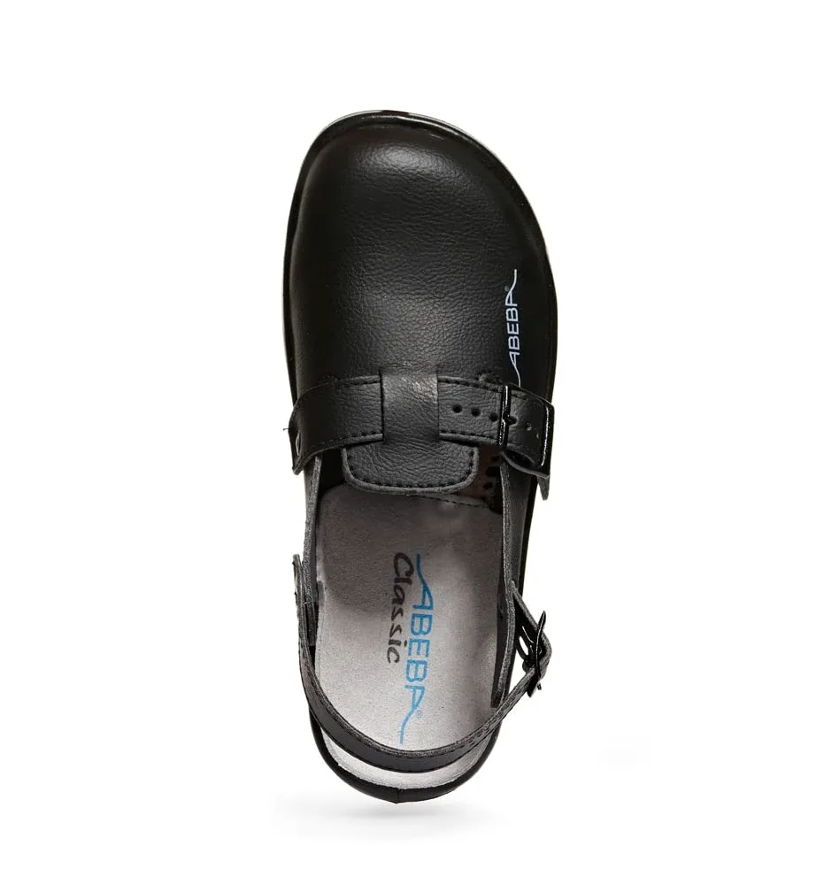 Abeba 1011-45 Zapatos de Seguridad - Zueco - Classic - Microfibra - Antiestático - Suela Antideslizante - Talla: 45 - Color: Negro
