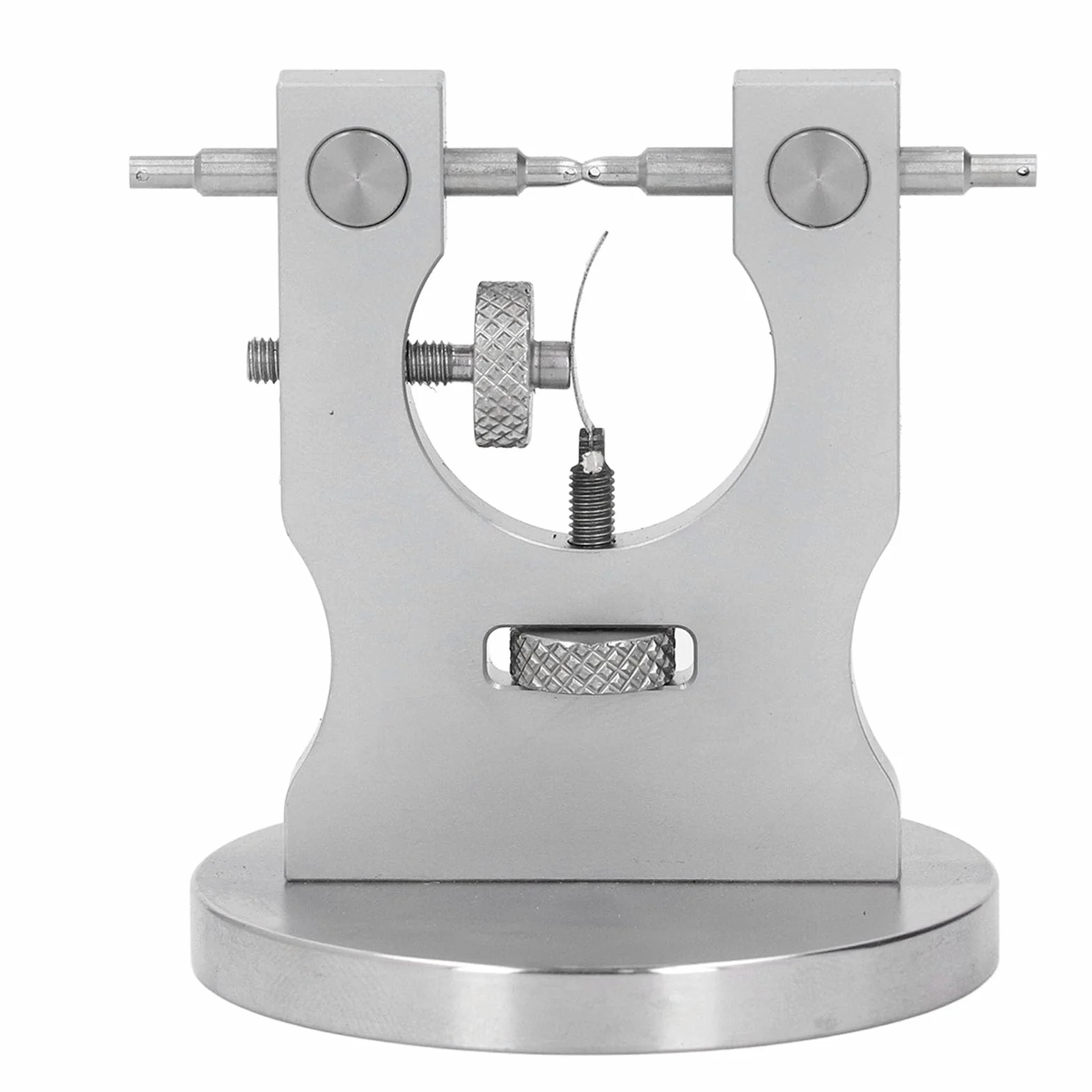 Yunseity Calibrador de Corrección de Rueda de Equilibrio de Reloj, Herramienta de Ajuste de Aleación de Acero para Calibración de Escape de Relojero con Base de 5 Cm y Caja de Almacenamiento de 5,6