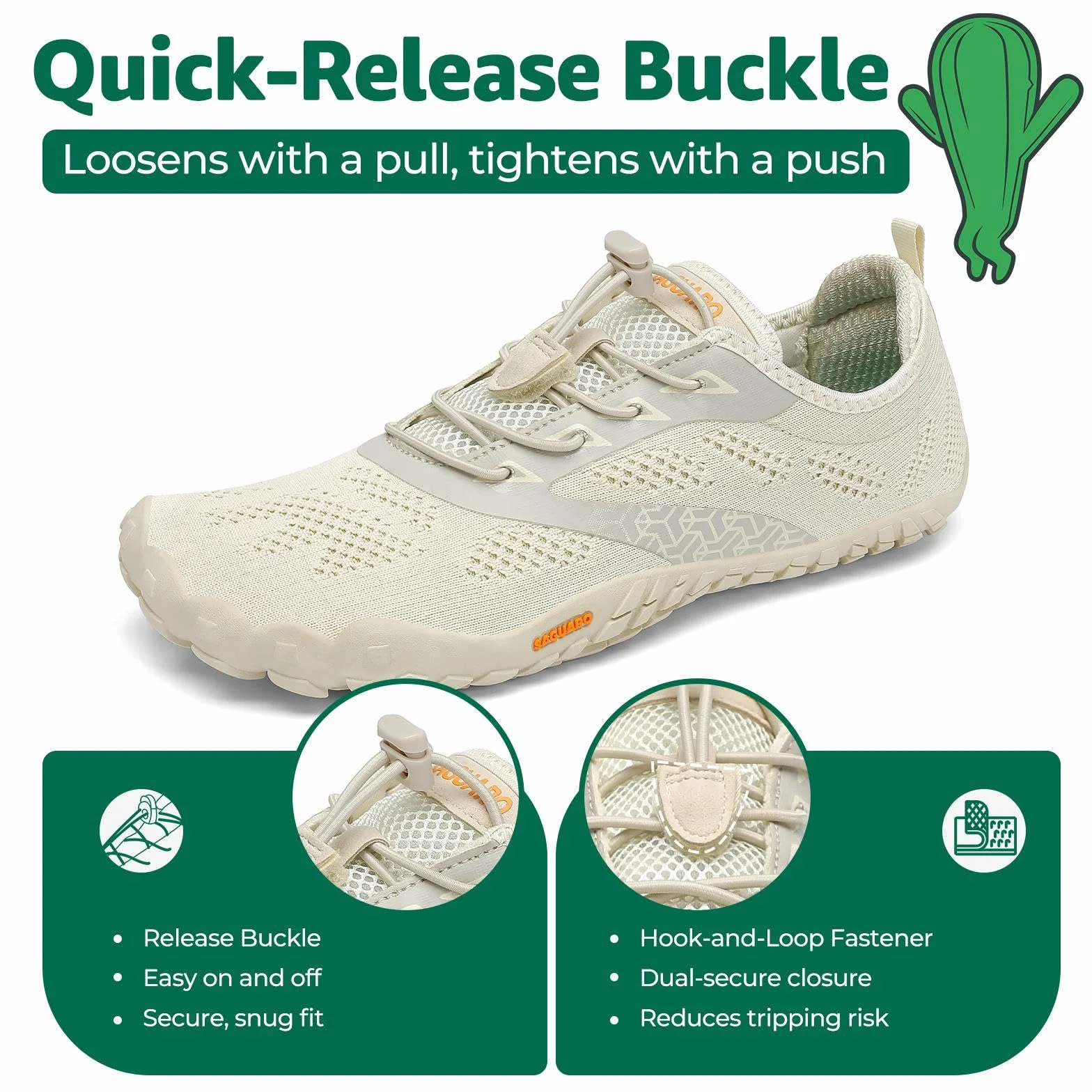 SAGUARO Zapatillas de Trail Barefoot Hombre Mujer Transpirable Antideslizante Minimalistas