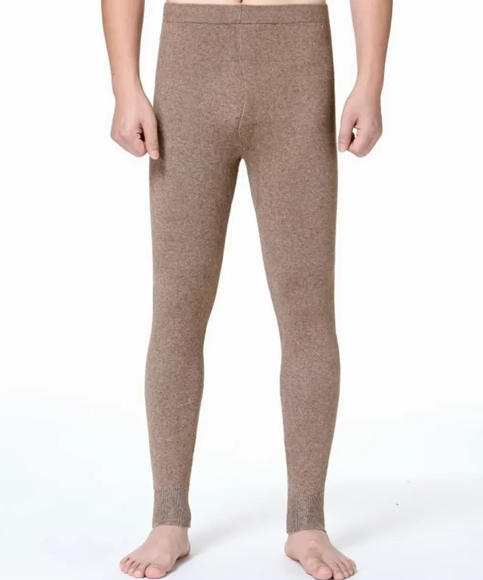 DongBao Pantalones de Ropa Interior térmica para Hombres 100% Cachemira Pantalones de Capa Base térmica