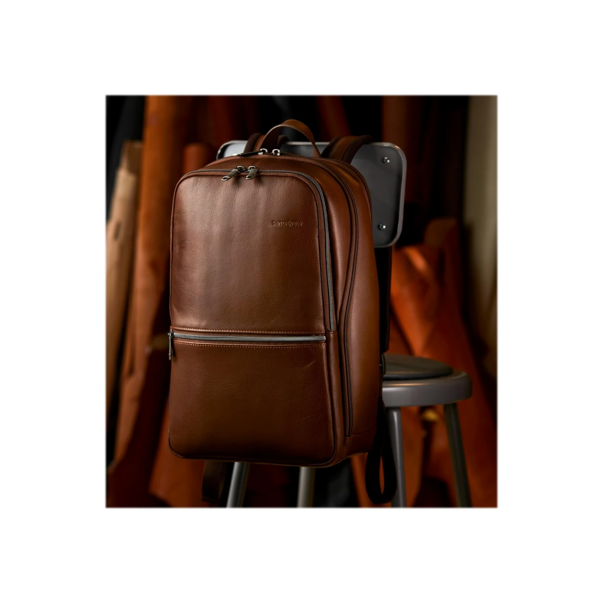 Samsonite Mochila para portátil unisex 126036, Talla única, Mochila clásica delgada de cuero