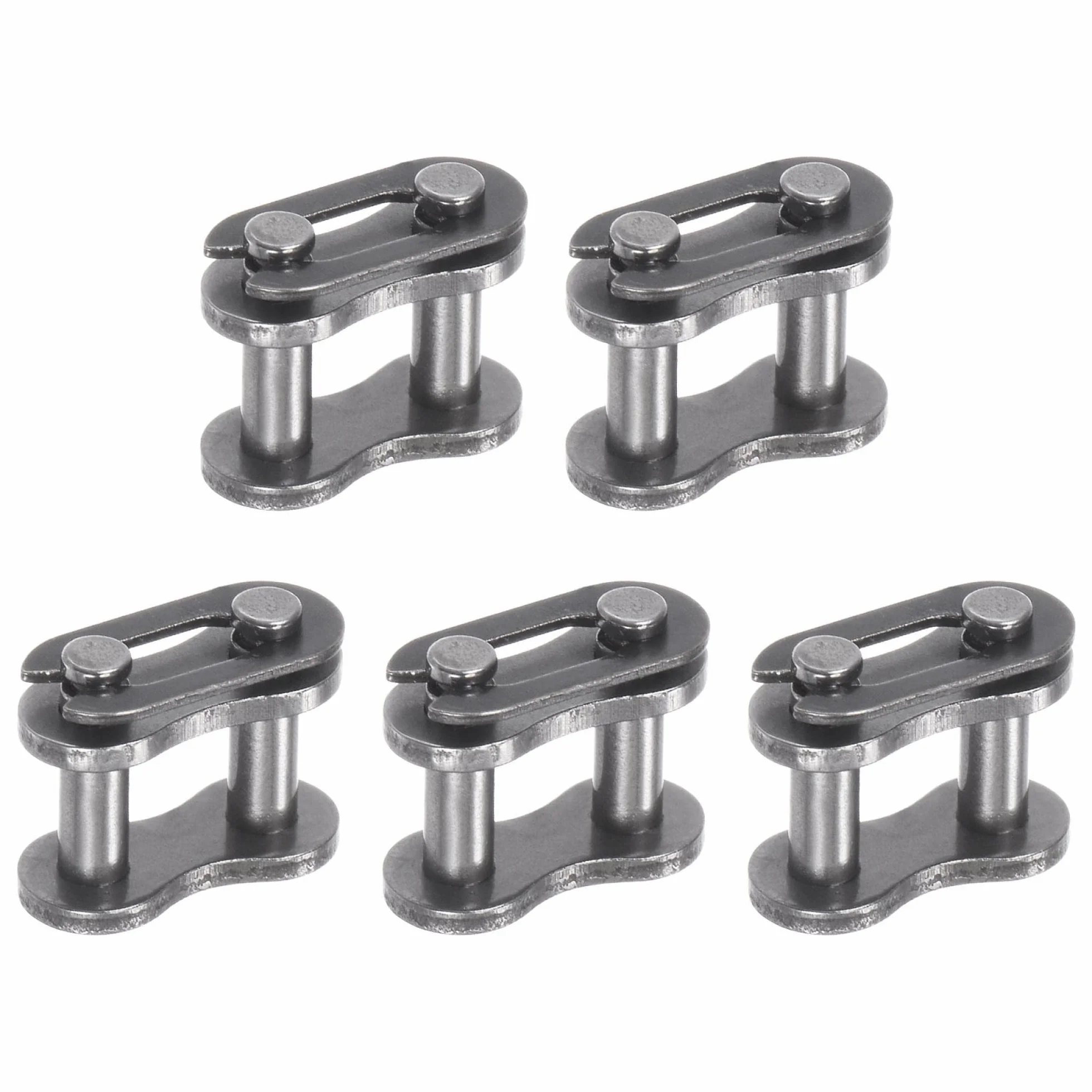 sourcing map 5uds #25 Cadena Maestro Conector Enlace Rodillo 1/4" Paso Carbono Acero para 04C Cadena