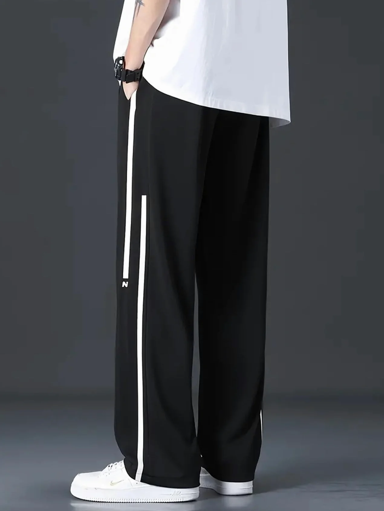 Lymio Pantalones de chándal para hombre, pantalones de entrenamiento, color liso (TP-34-35)