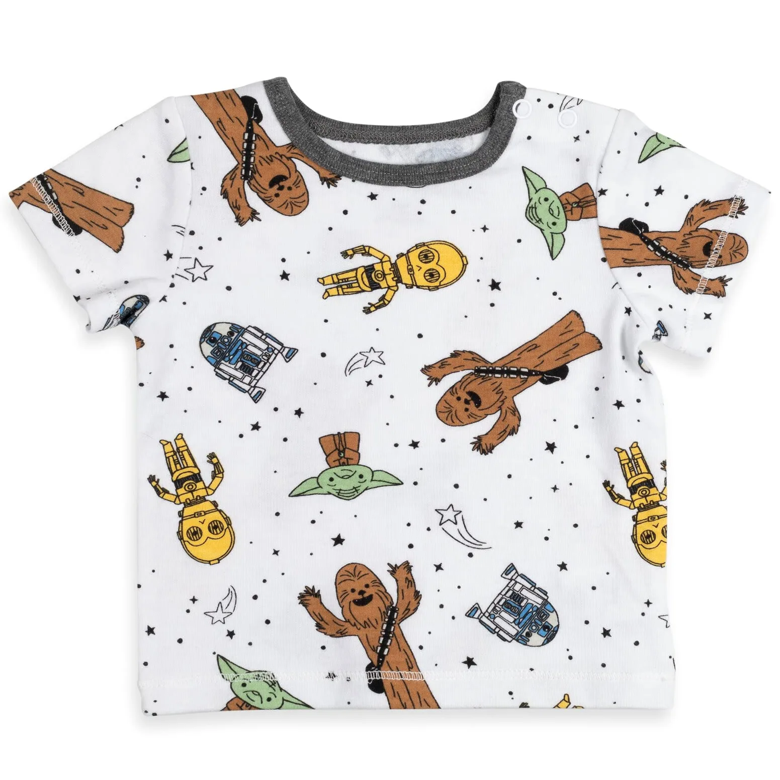 Star Wars Yoda And Friends Baby Boys 3 Piece Set: Short Overalls T-Shirt Hat 0-3 Months