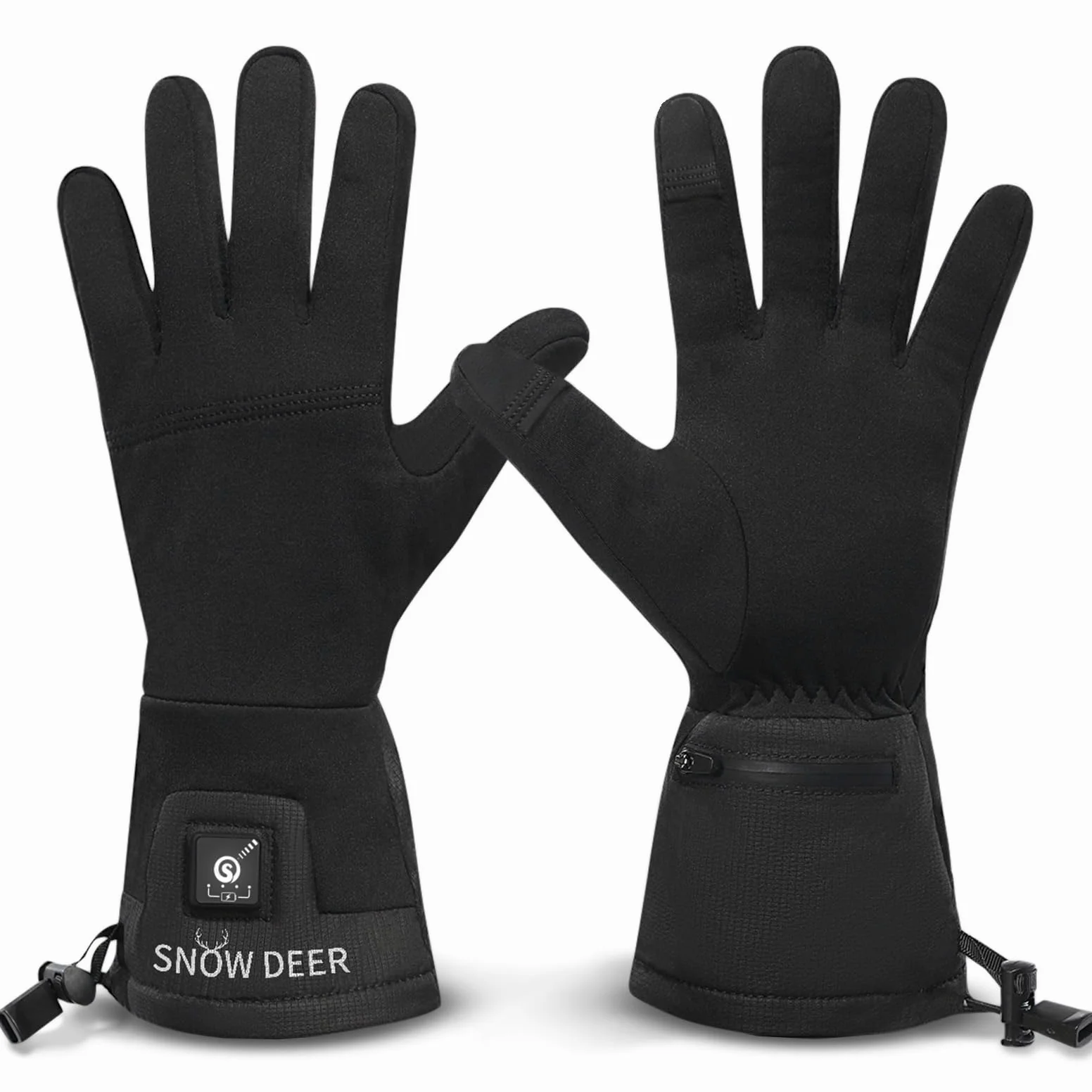 SNOW DEER Guantes calefactables para hombre y mujer, 7,4 V, 2200 mAh, batería recargable, calentadores de manos para nieve, esquí, pesca, equitación, ciclismo, camping, motociclismo