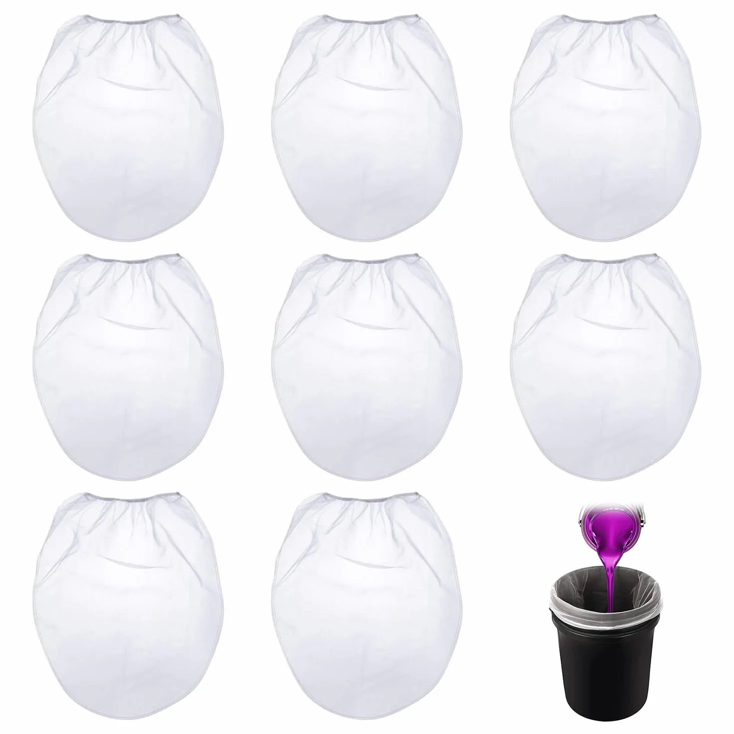 Bolsa Filtro Pintura 8 Piezas 1 Galón Malla Fina Filtración Líquidos