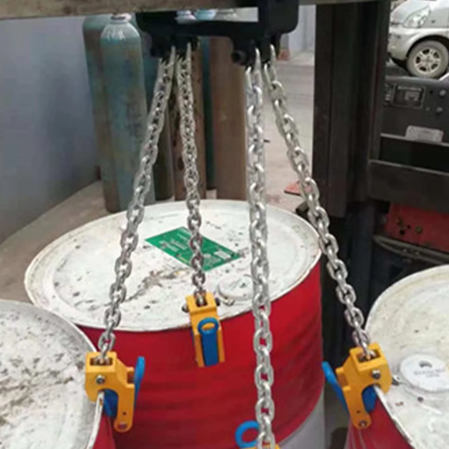 Tyenaza Elevador de Tambor de Cadena 0.5T, 2 Ganchos, para Tambores de Plástico y Hierro