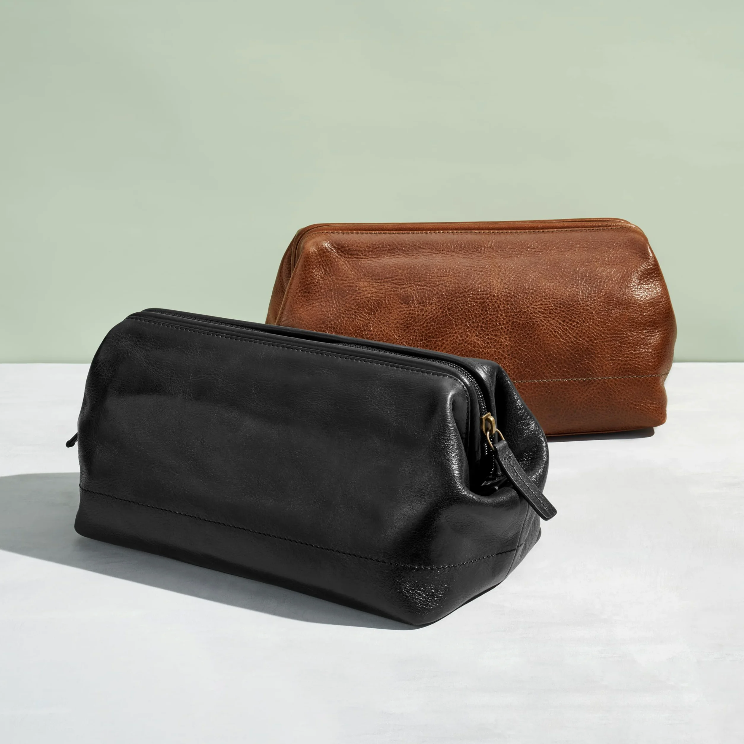 Fossil Neceser de Viaje de Cuero para Hombre, Kit de Afeitado, coñac, Talla única, Kit de Afeitado de Viaje