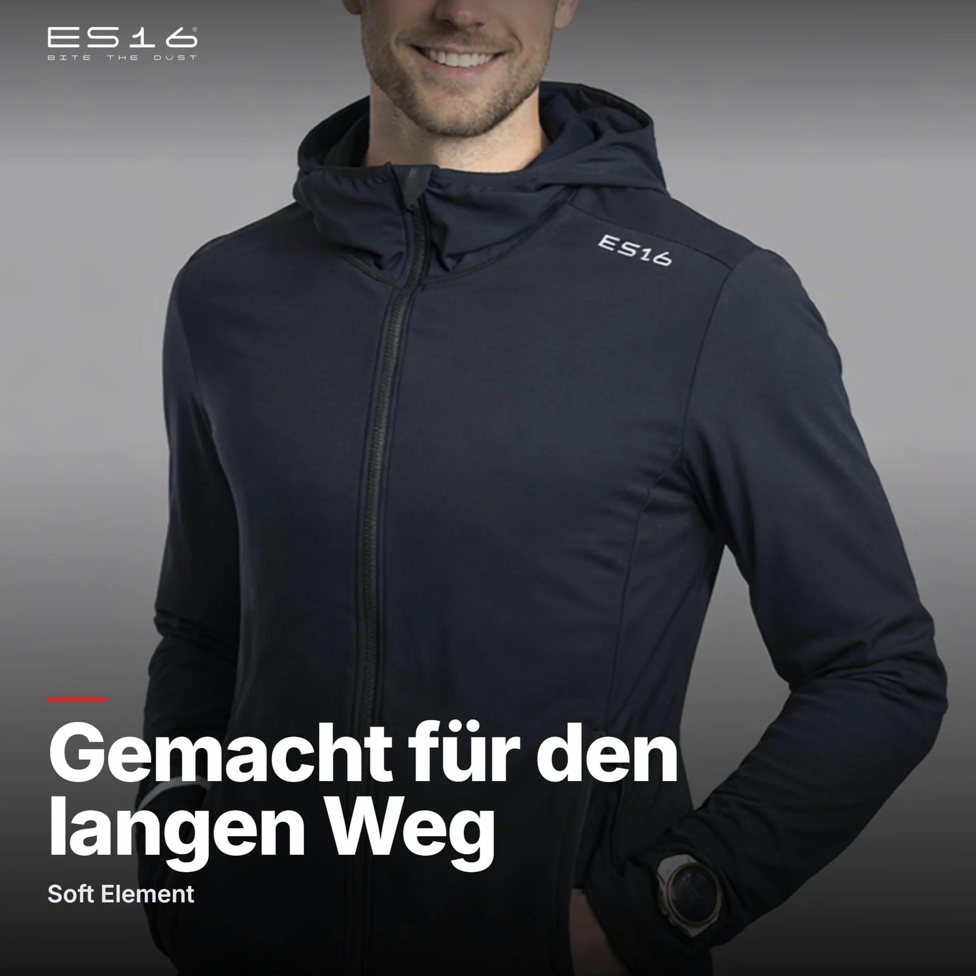 Løbejakke Soft Element Chaqueta Running Hombre | Cortavientos Ligera Transpirable para Correr y Ciclismo – Capa Intermedia con Cremallera Completa