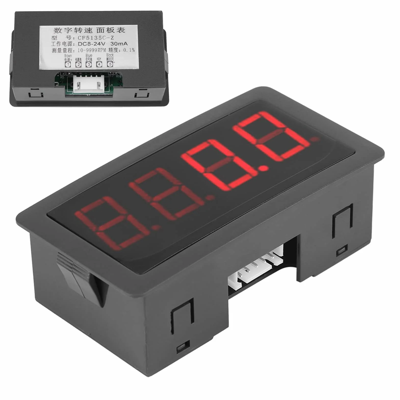 Tacómetro Digital LED Rojo/Azul + Sensor Hall NPN Medidor de Velocidad RPM