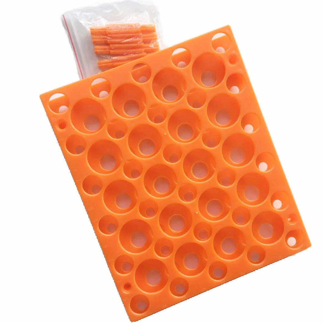 MUHWA Gradilla para Tubos de Centrífuga 50 Cavidades 10/15/50 ml Naranja Azul Laboratorio