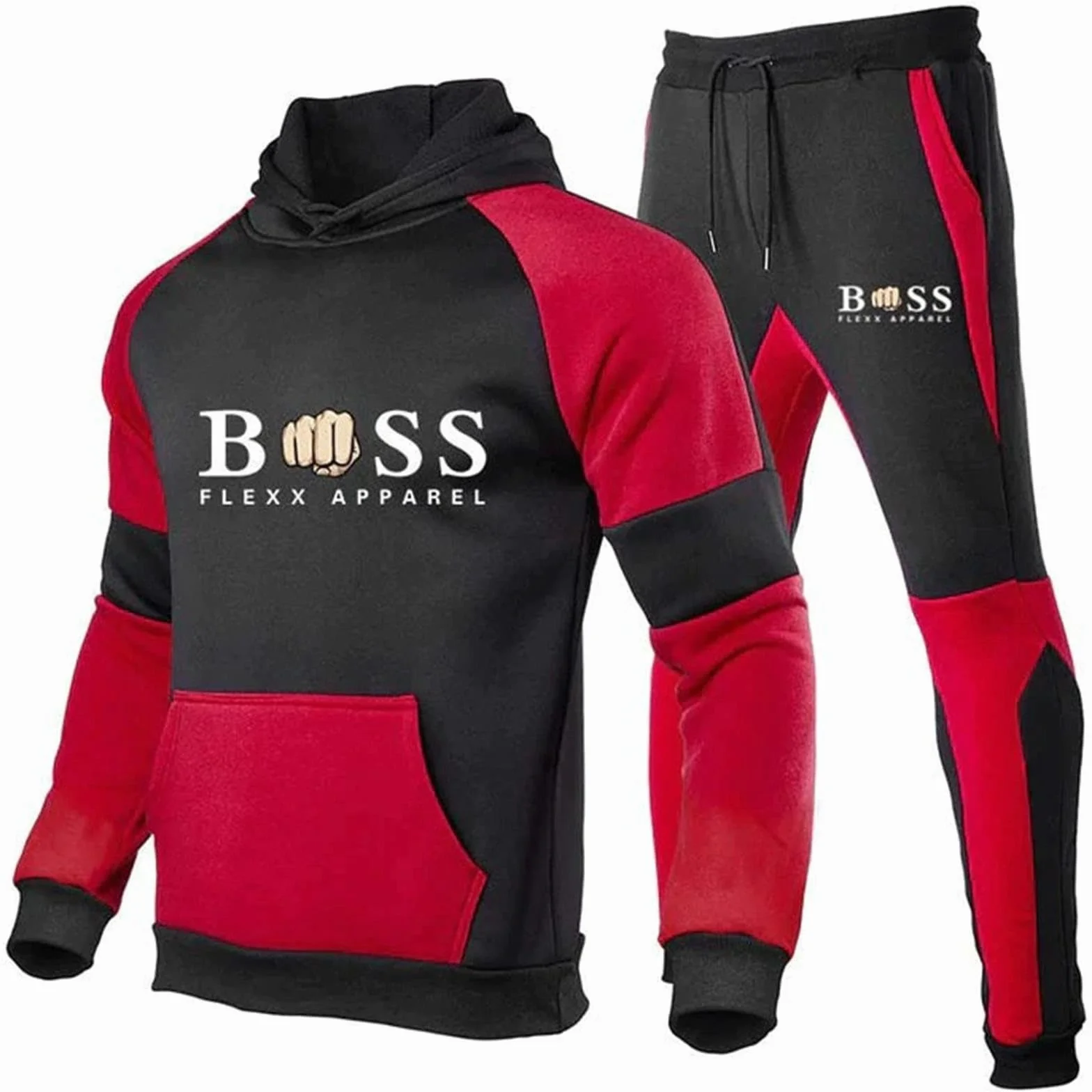 Chándal de invierno completo para hombre, sudadera con cremallera y capucha, 2 piezas, sudaderas y pantalones, conjunto Tracksuit, chándales de gimnasia afelpada, camiseta completos para