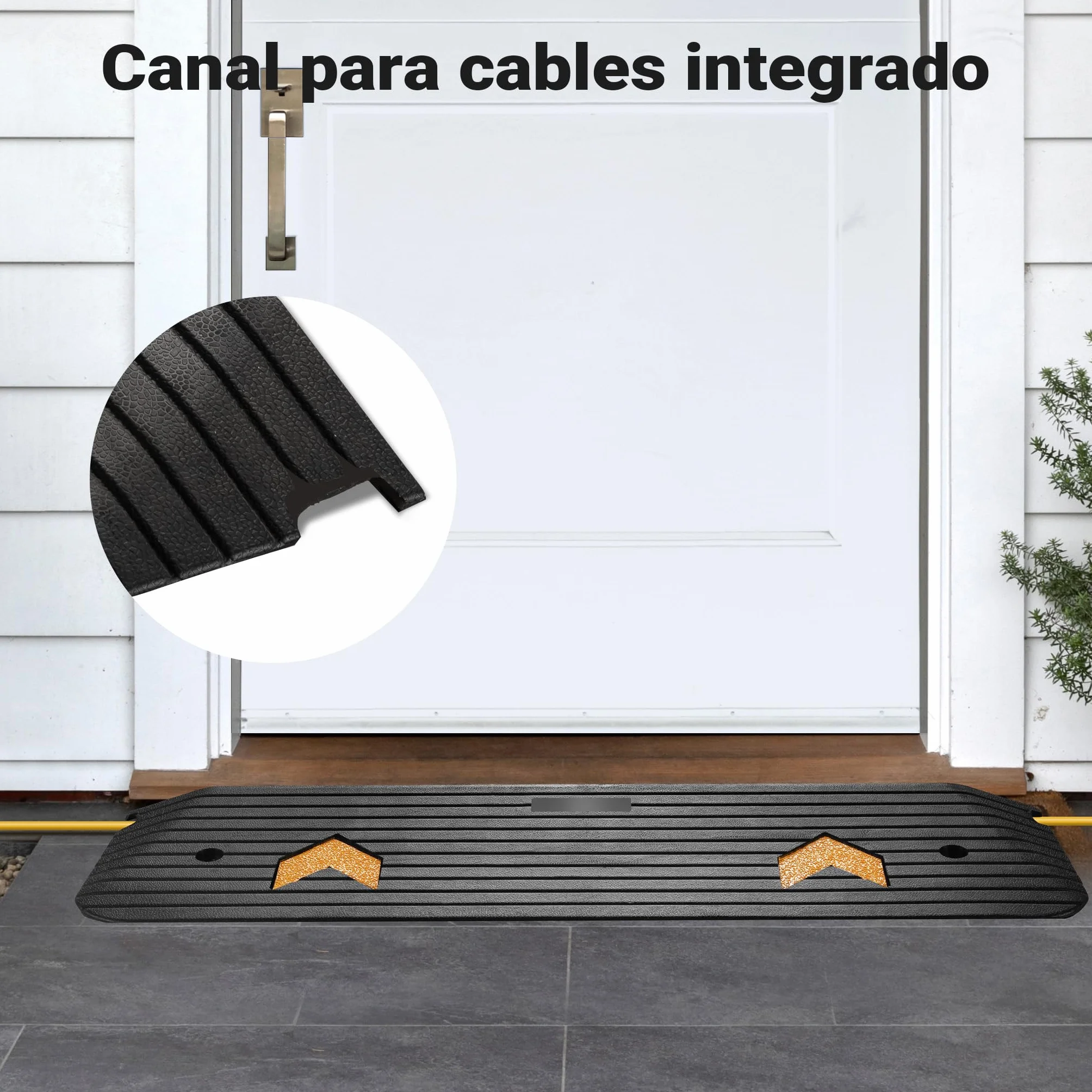 Wiltec Rampa de goma 1100 x 406 x 50 mm 50 toneladas antideslizante reflectante