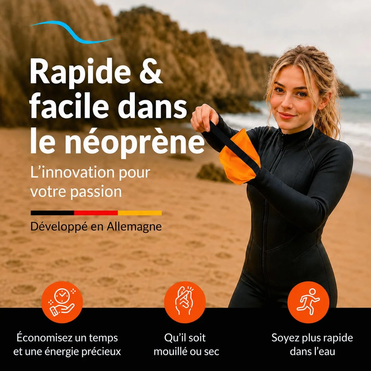 Ayuda para Ponerse el Traje de Neopreno en Segundos | Calzador para Surf, Triatlón, Buceo, Kitesurf | Mojado y Seco | Hombre, Mujer y Niños