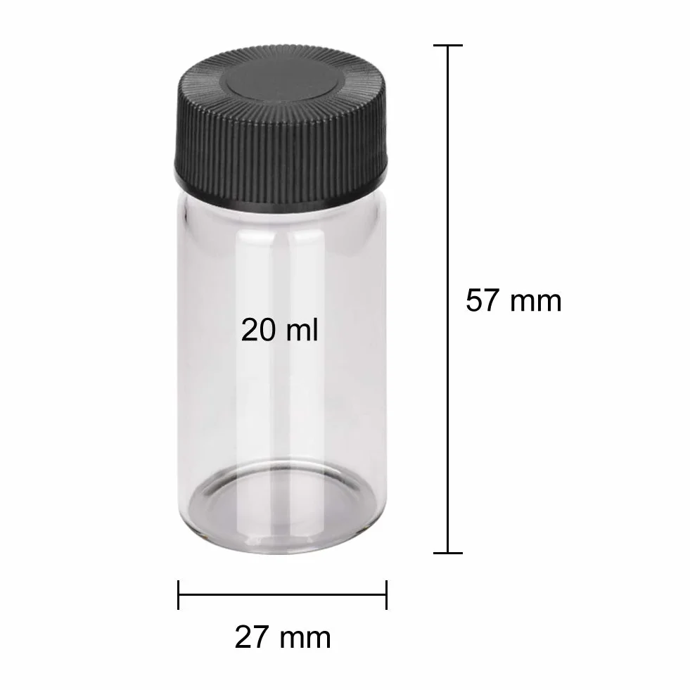Stonylab 20 Paquetes Viales Muestra de Vidrio 20 ml con Tapa de Rosca, Frasco Reactivo de Laboratorio