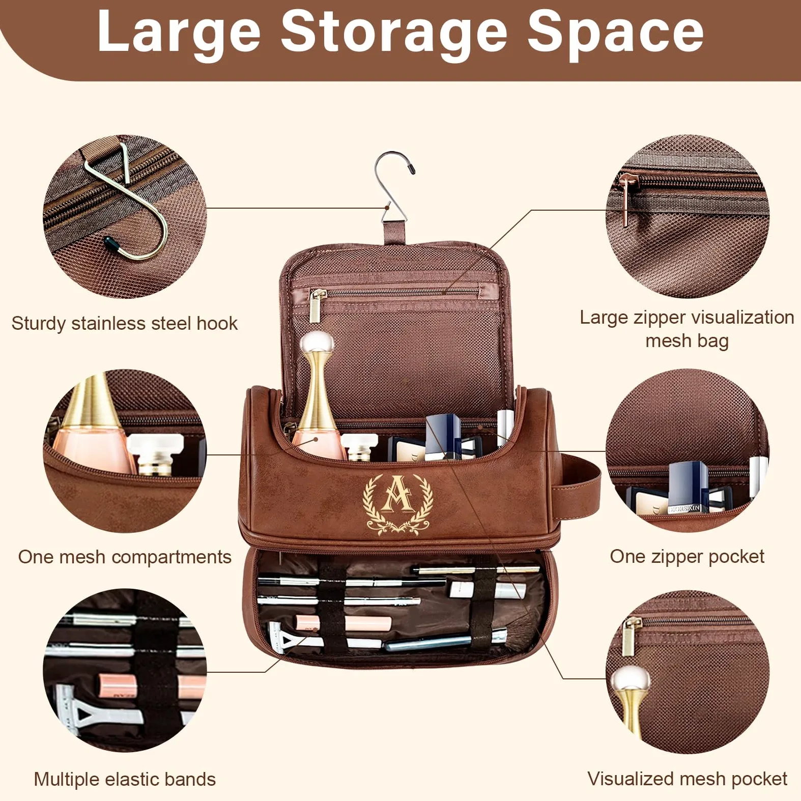 Neceser de cuero personalizado para hombres, regalos para hombres, kit de viaje de artículos de aseo personalizados, bolsas de afeitado, ideas de regalo para Navidad, aniversario, cumpleaños, papá