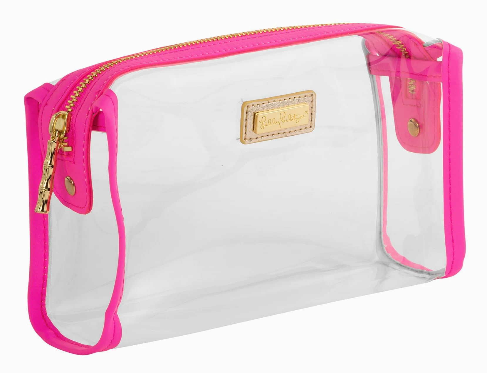 Lilly Pulitzer Estuche Transparente con Cremallera, Bonito Estuche para Adultos, Neceser de Viaje, Bolsa pequeña para Suministros, Maquillaje o artículos de tocador