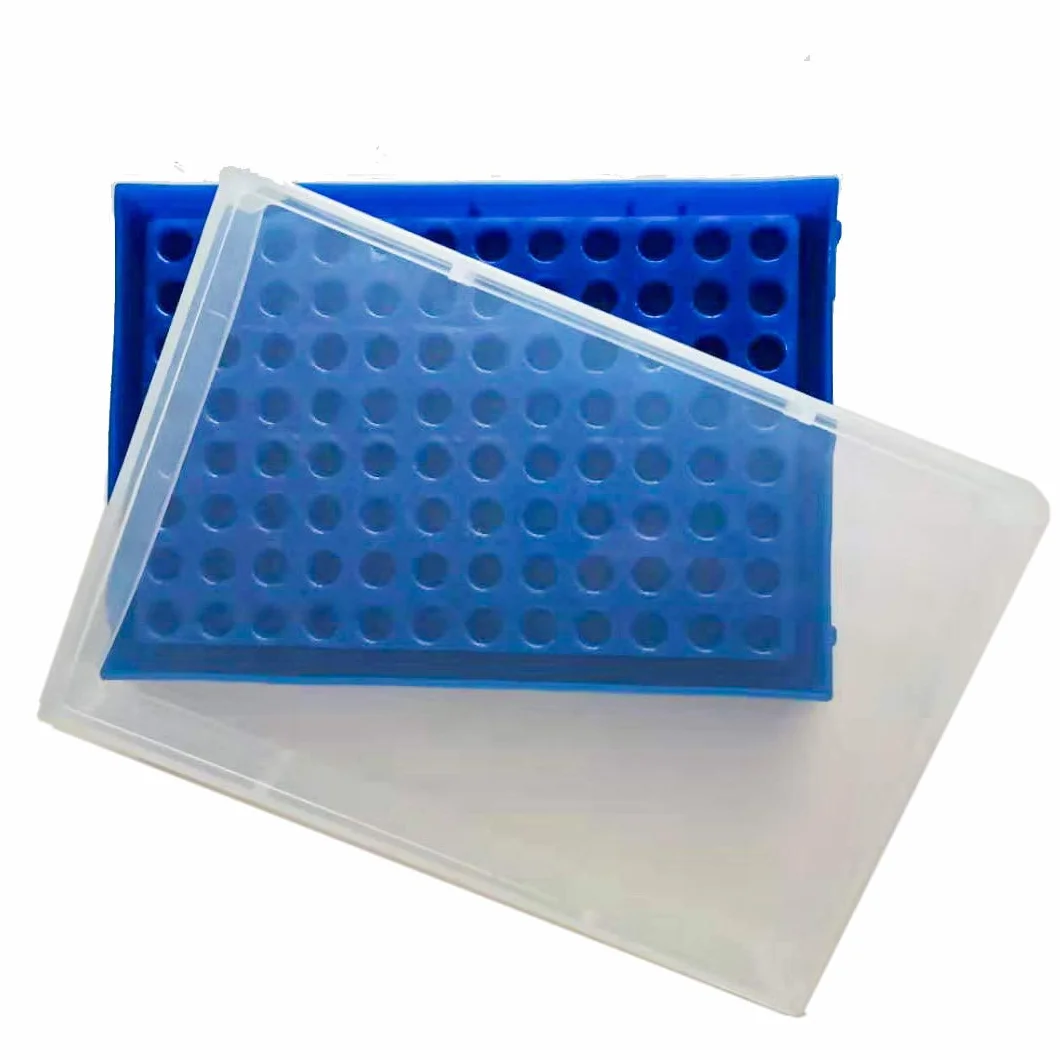 MUHWA Gradilla para Tubos de PCR, 96 Posiciones, 0,2 ml, Azul