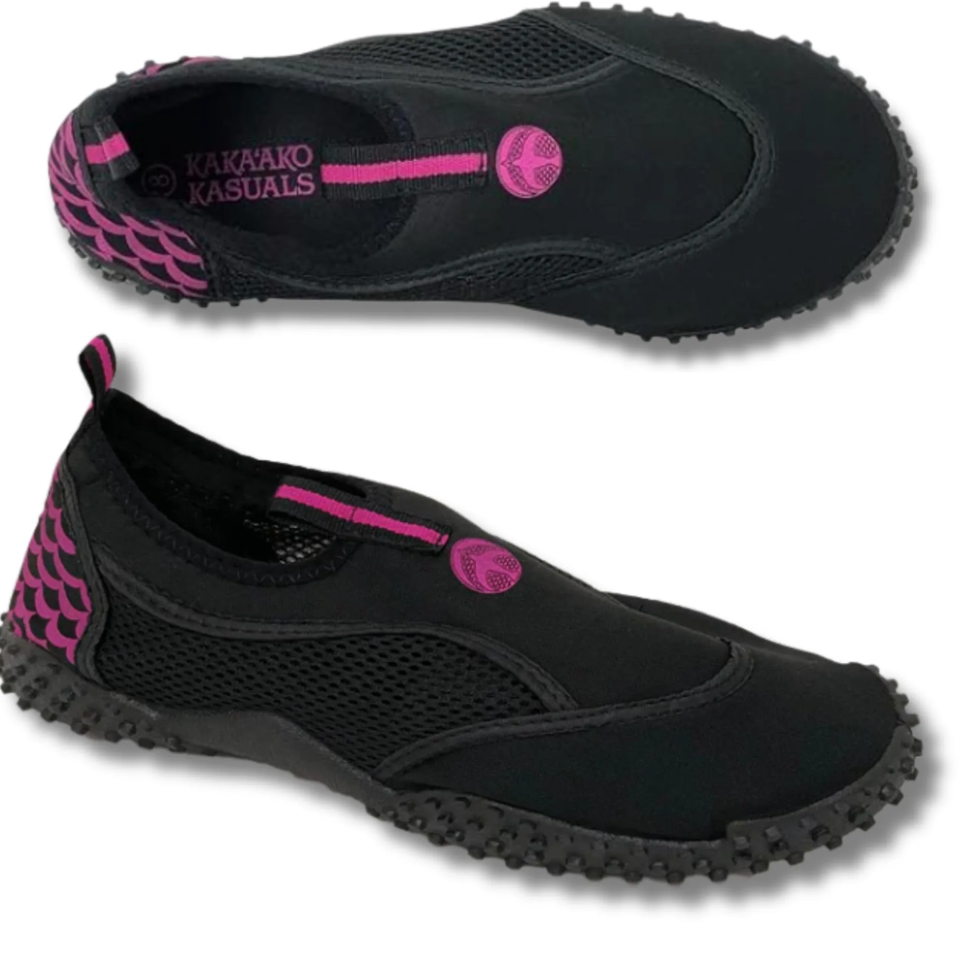 Zapatos acuáticos para mujeres y hombres, zapatos de agua para adultos con malla transpirable de secado rápido para senderismo, surf, kayak, diseño inspirado en Hawái, calcetines acuáticos para