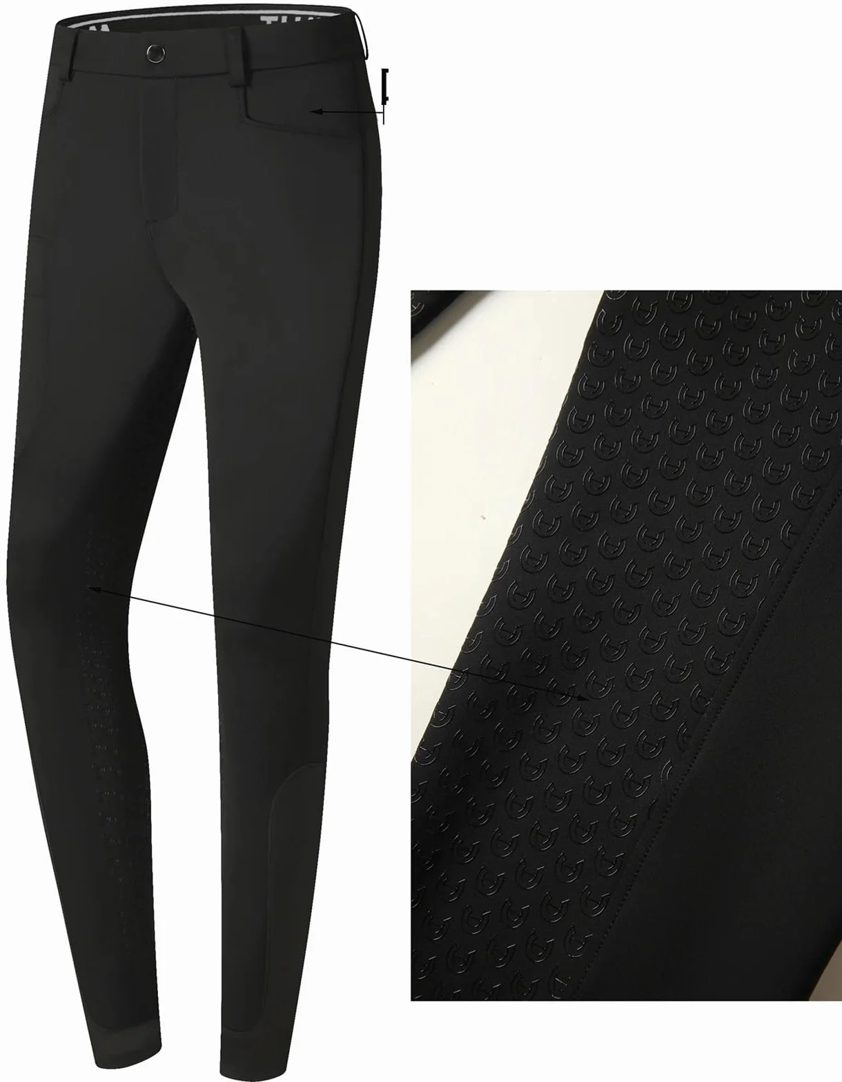 Pantalones Montar a Caballo Mujer Pantalones ecuestres Profesionales for Hombre, de Silicona, elásticos y Secado rápido(Black,S)