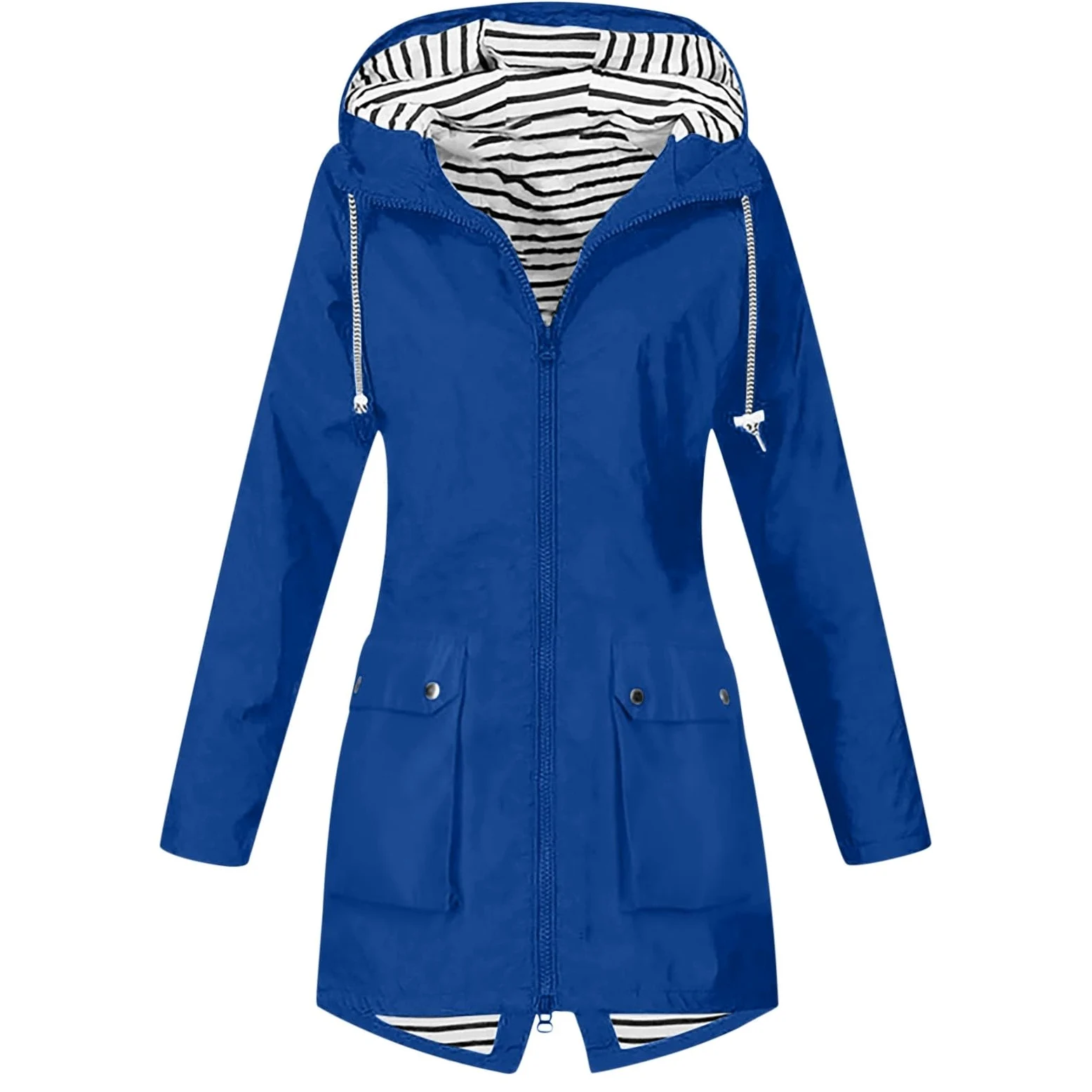 Generisch Chubasquero ligero para mujer con cremallera para mujer, Hardshell, exterior, con capucha, chaqueta de senderismo, 1 parka funcional