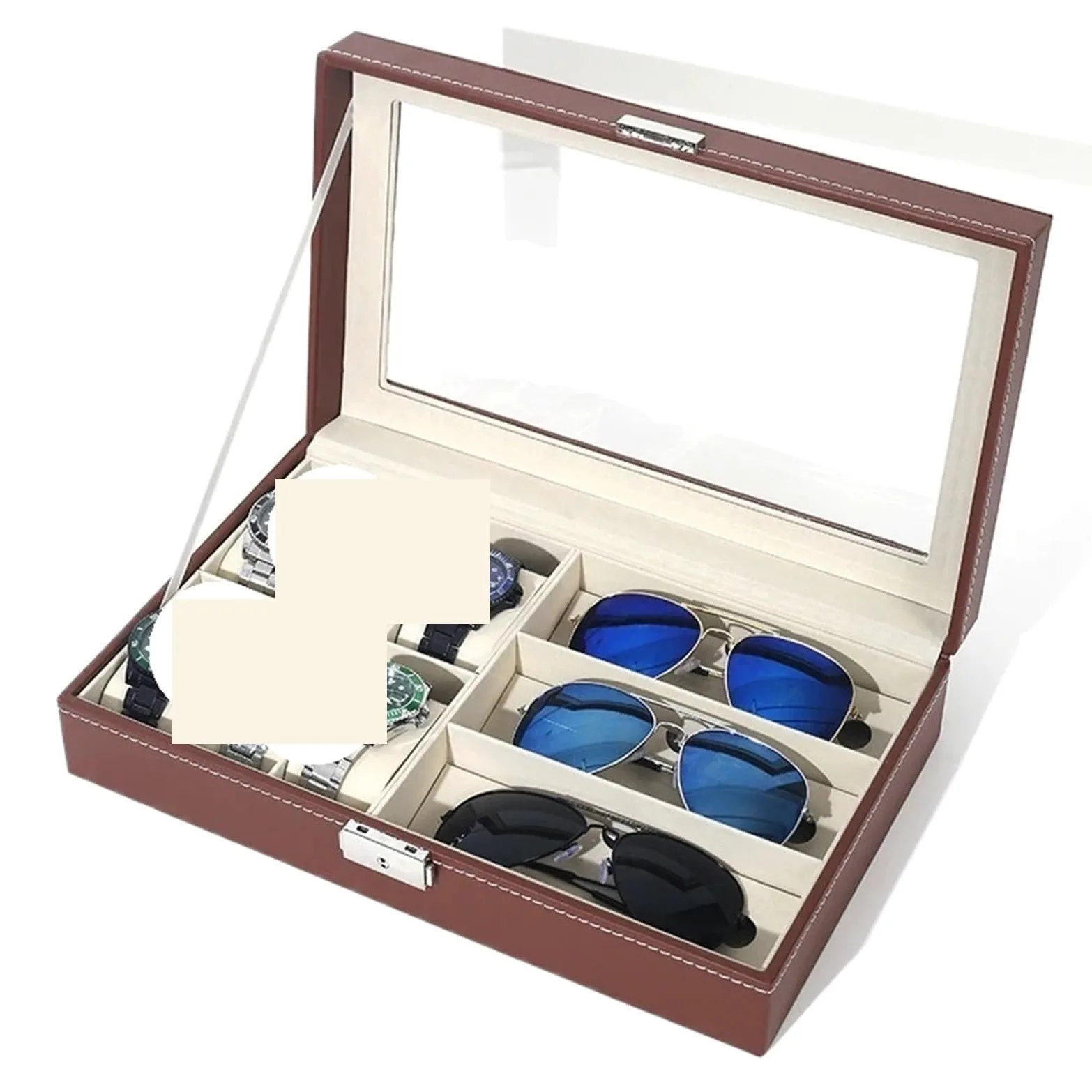 Caja de almacenamiento for gafas sol, joyero, organizador joyas, soporte for y relojes, regalo Para Gafas