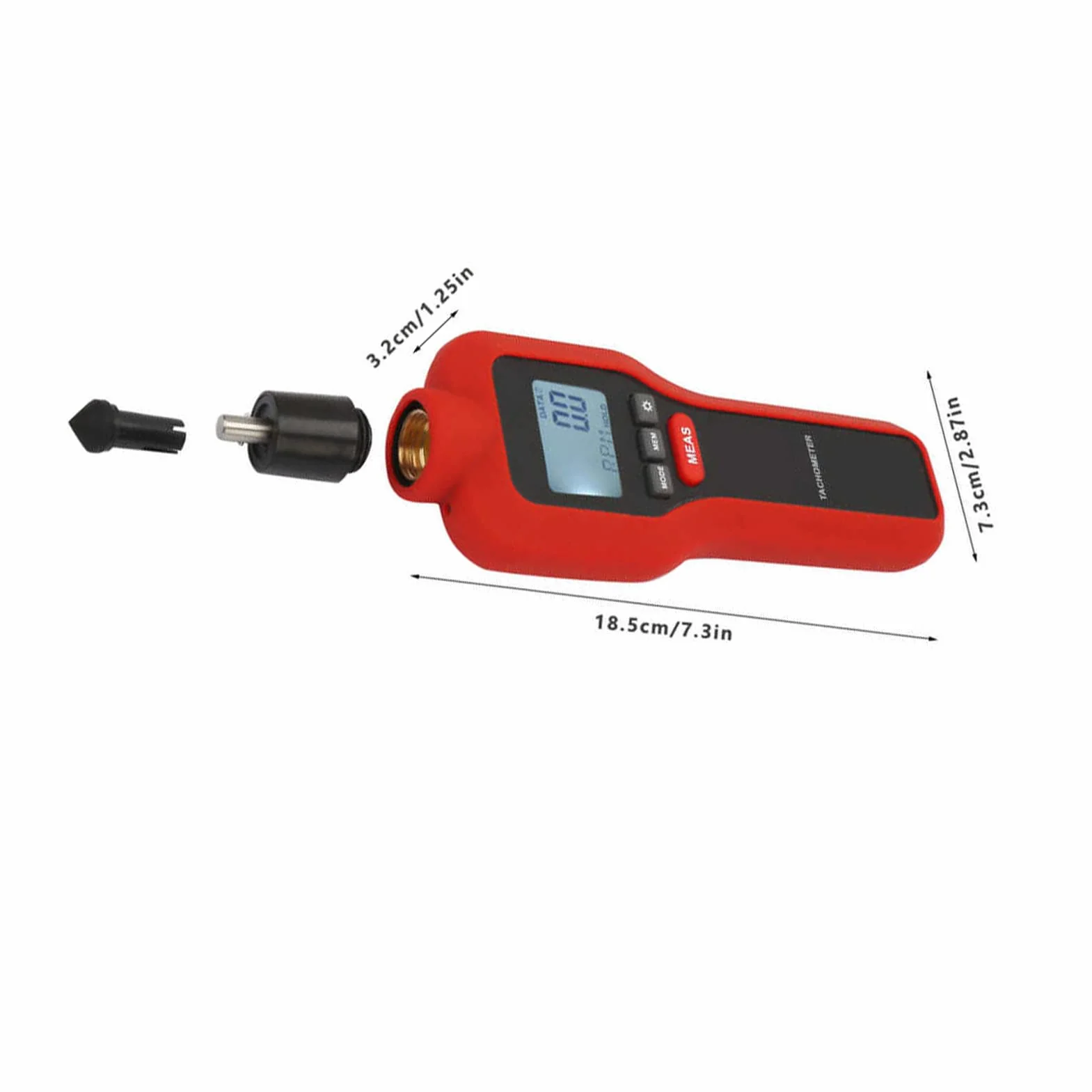 Tacómetro Digital Medición Velocidad sin Contacto Alta Precisión Indicador RPM Pilas Incluidas