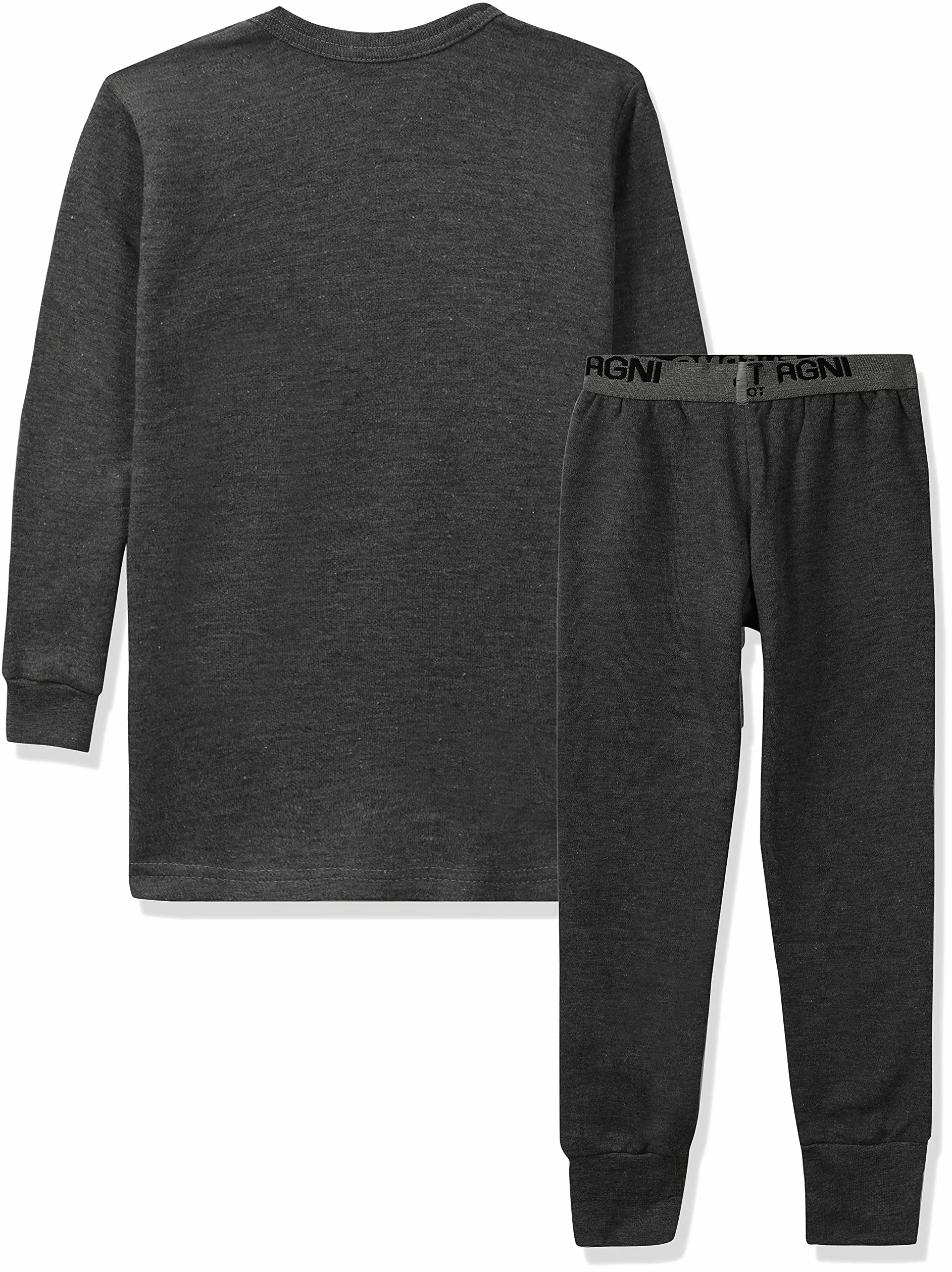 THERMOCOT Conjunto de camiseta térmica y parte inferior para niño de mezcla de algodón | Ropa de invierno de cuello redondo | Conjunto térmico superior e inferior para niño | Mangas completas y ajuste