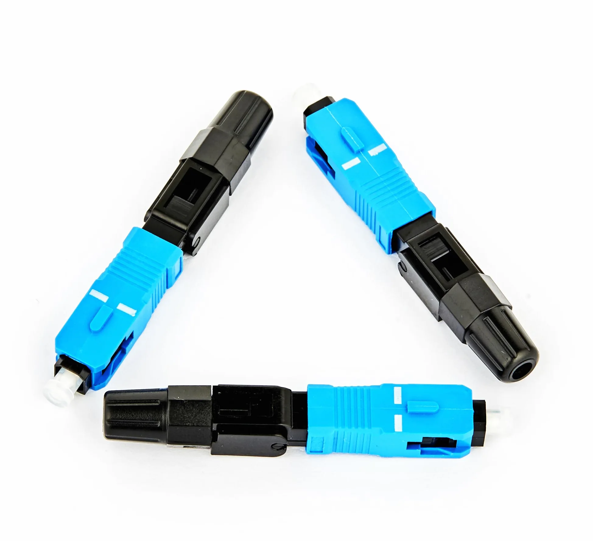 Conector de cable fibra óptica SC UPC azul negro 10 piezas