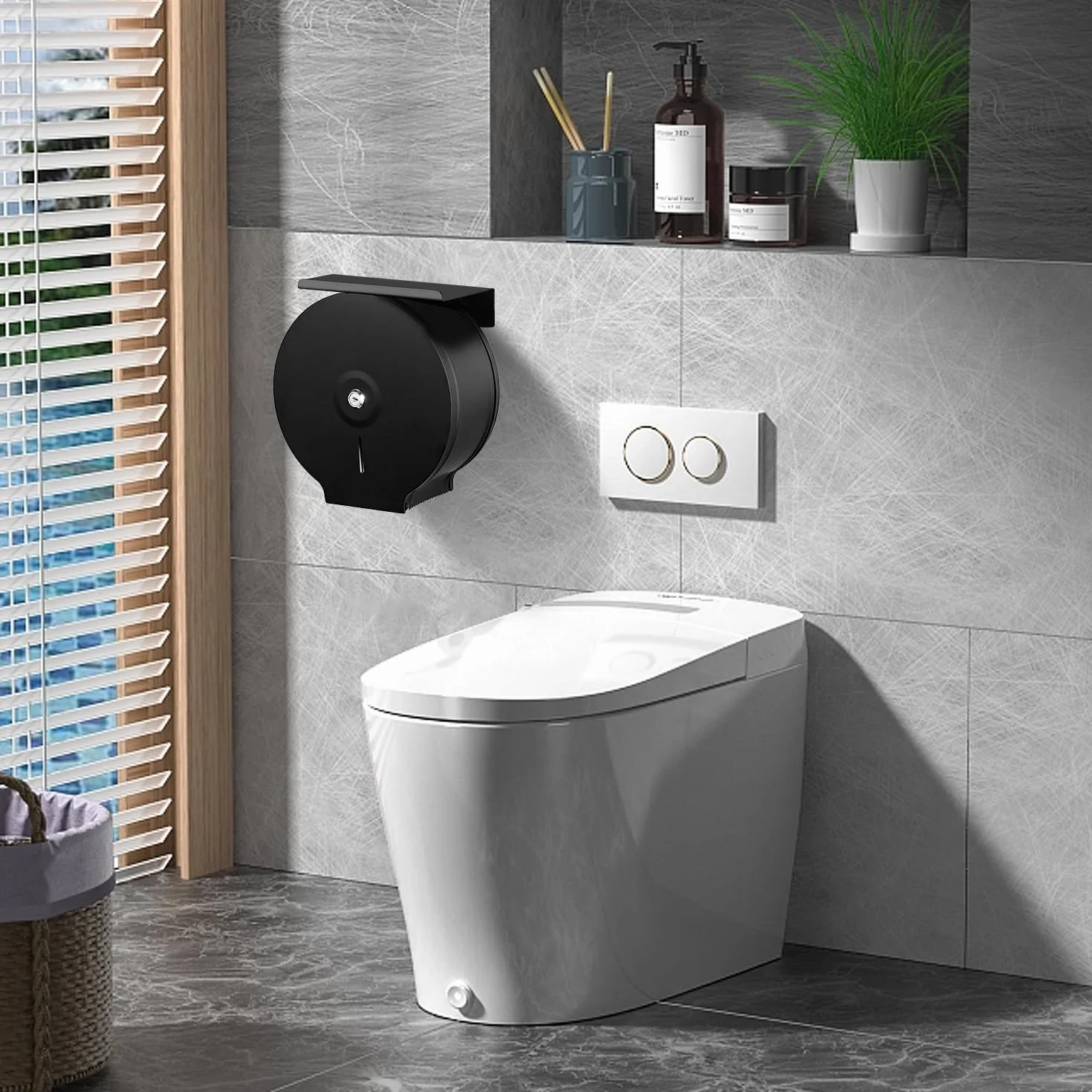 Dispensador de Papel Higiénico Gigante Comercial Acero Inoxidable 2.5 Pulgadas Montado en la Pared