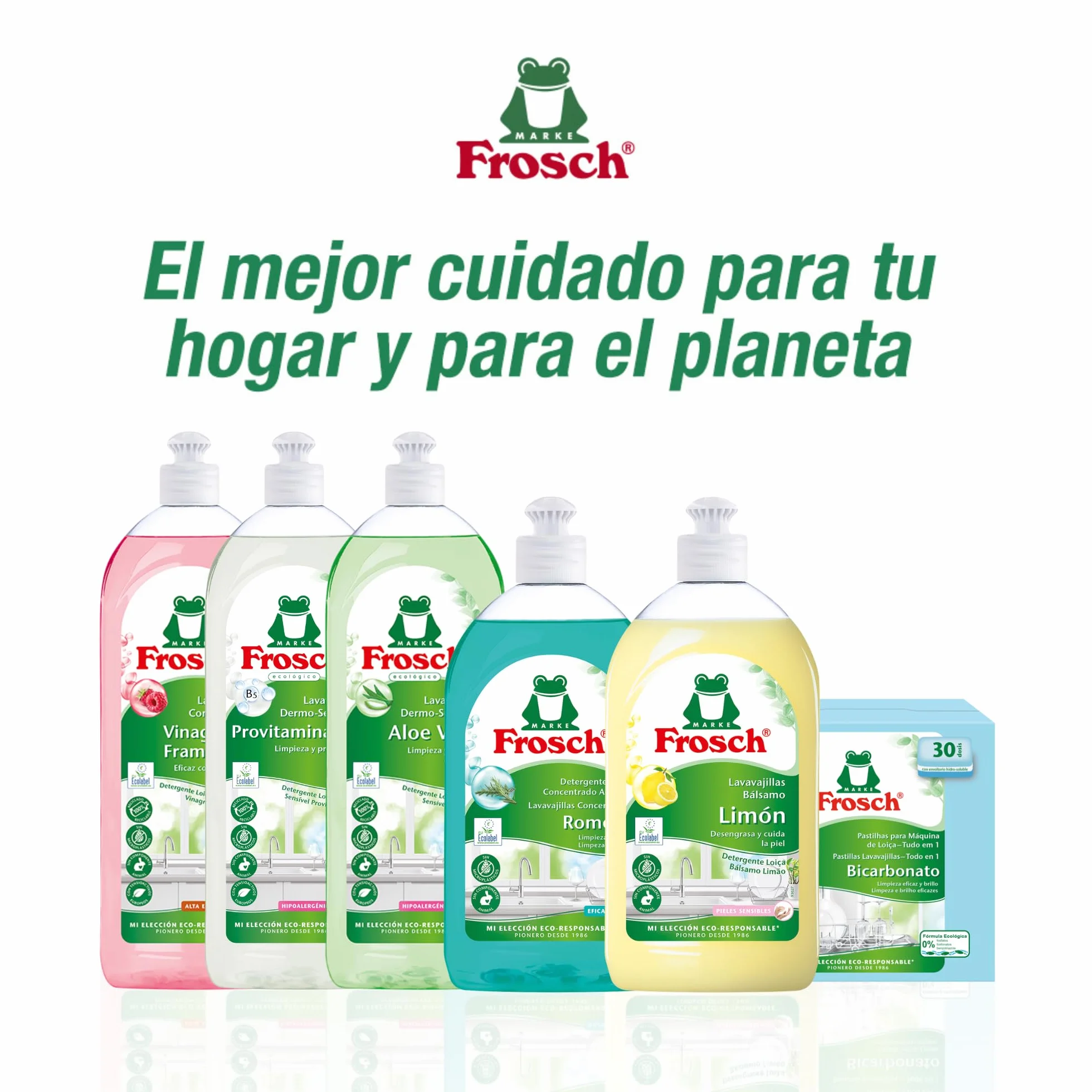 Frosch Lavavajillas a Mano Líquido Ecológico Limón 500ml PH neutro