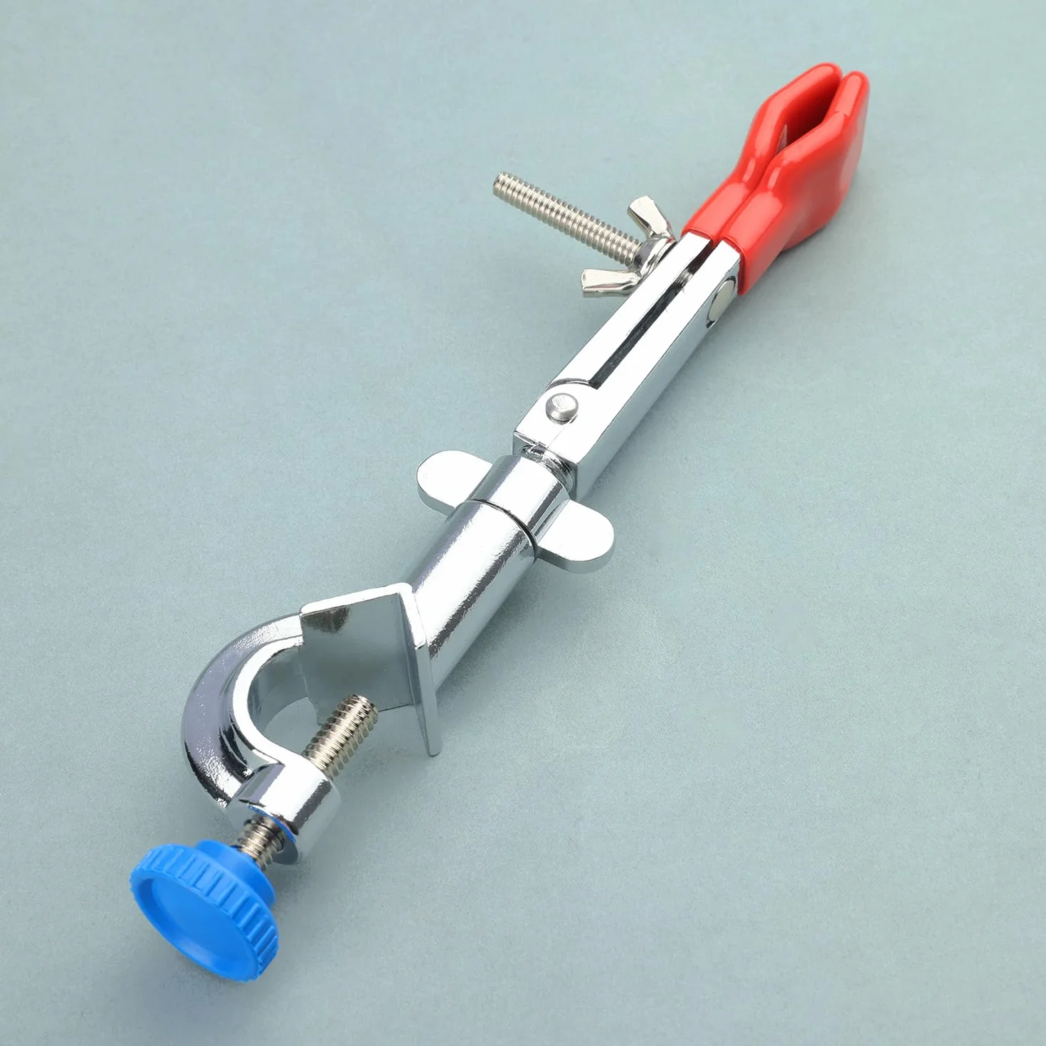 Abrazadera Giratoria de 2 Garras con Cabezal, Multifuncional Ajustable 360 Grados con Revestimiento de Goma para Laboratorio