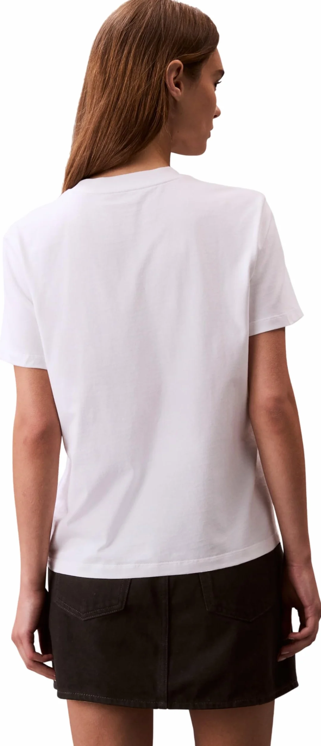 Calvin Klein Camiseta de Manga Corta Mujer Logo Classic Regular Fit