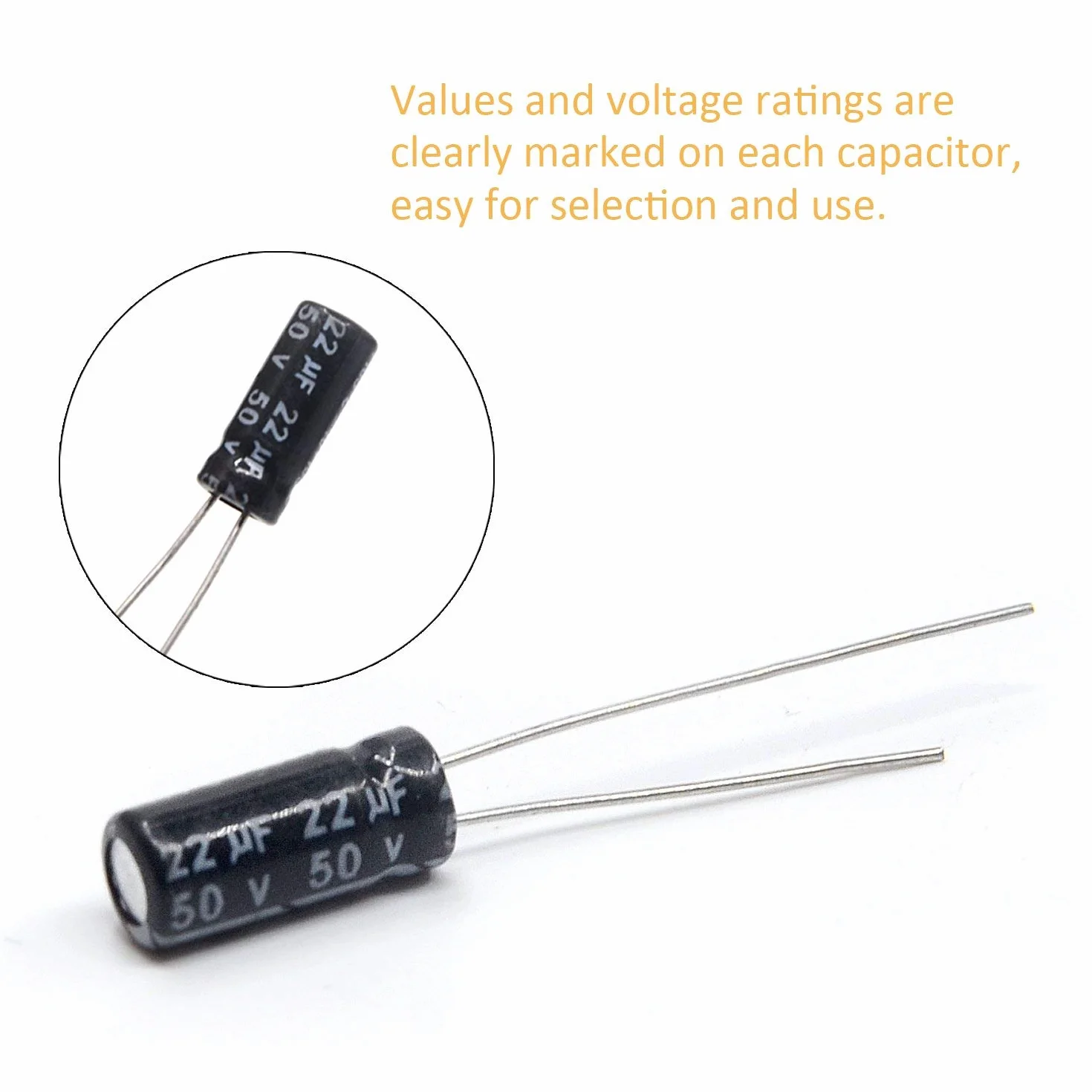 ARCELI Electrolytic Capacitor Assortment Kit 300pcs 15 Values 0.1uF to 470uF