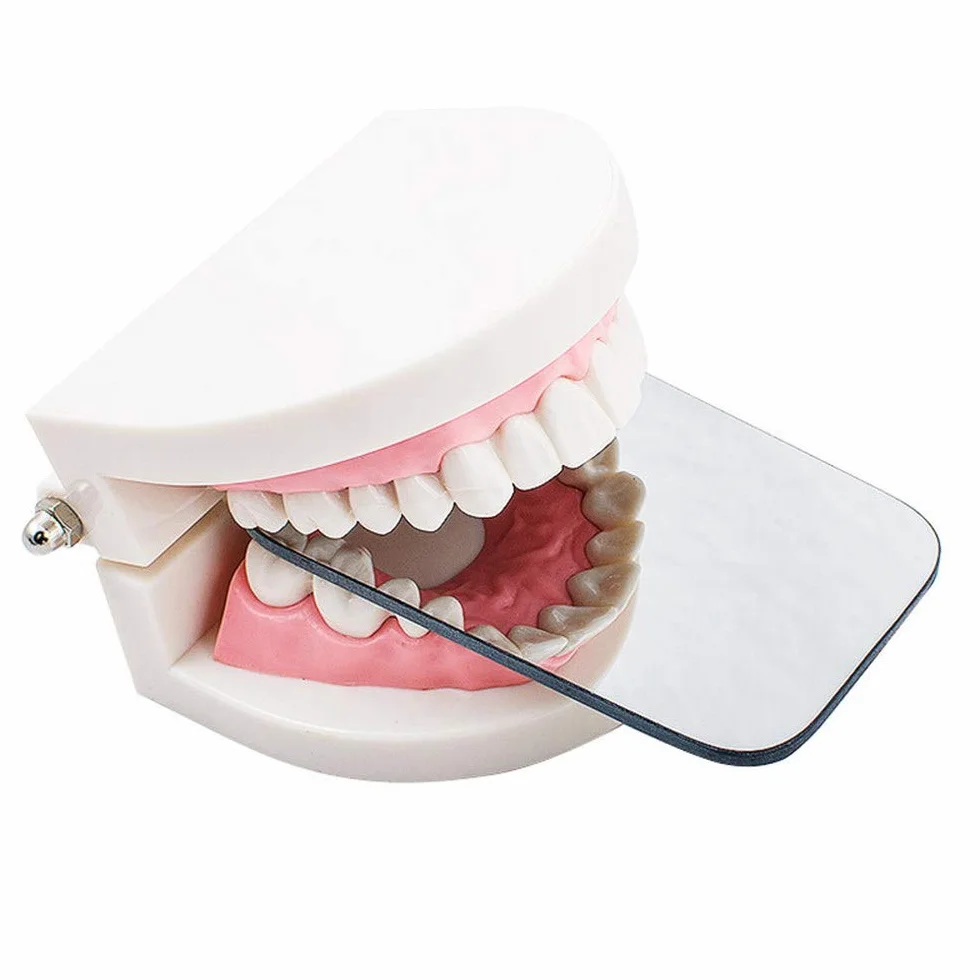 Espejo de boca dental intraoral autoclavable rodio plateado vidrio 2 caras profesional