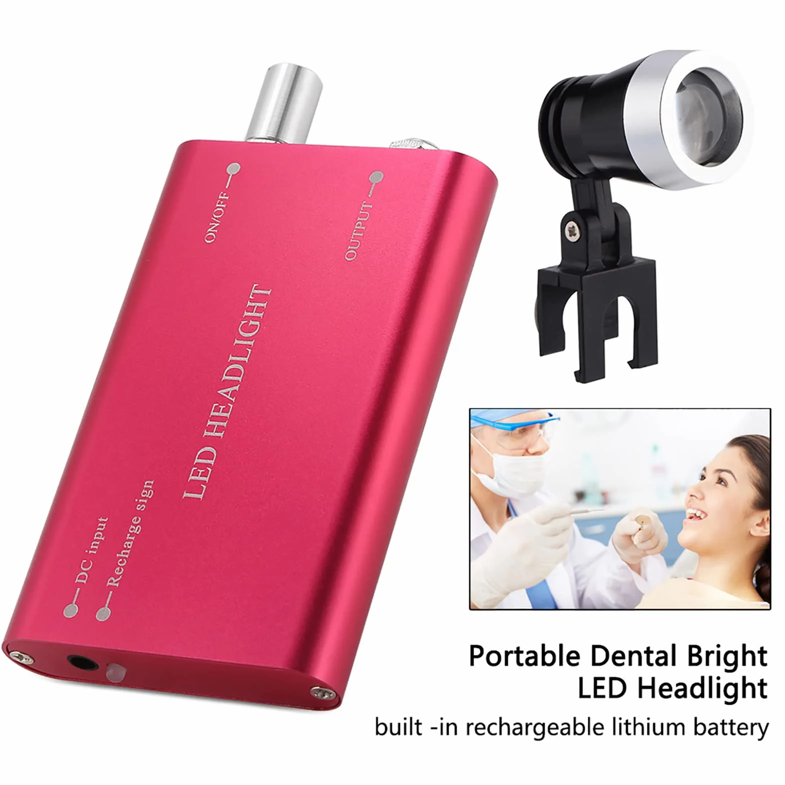 Fyearfly Linterna Frontal LED para Cirugía Dental, Batería Larga Duración, 1 pieza, 110-240V