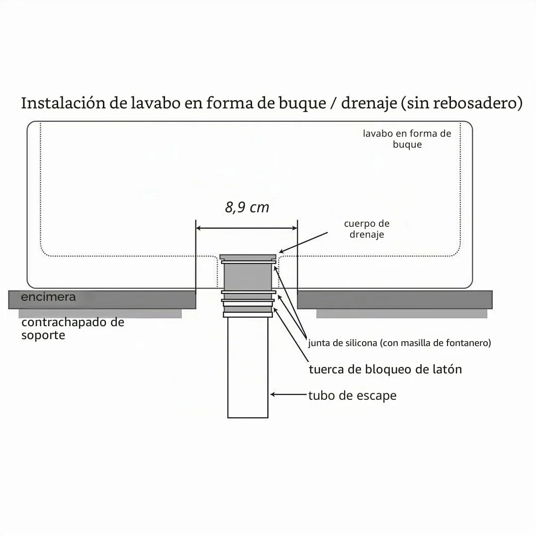 Juego de desagüe de latón válvula de Emergencia Antigua sin rebosadero para Ducha de Lavabo